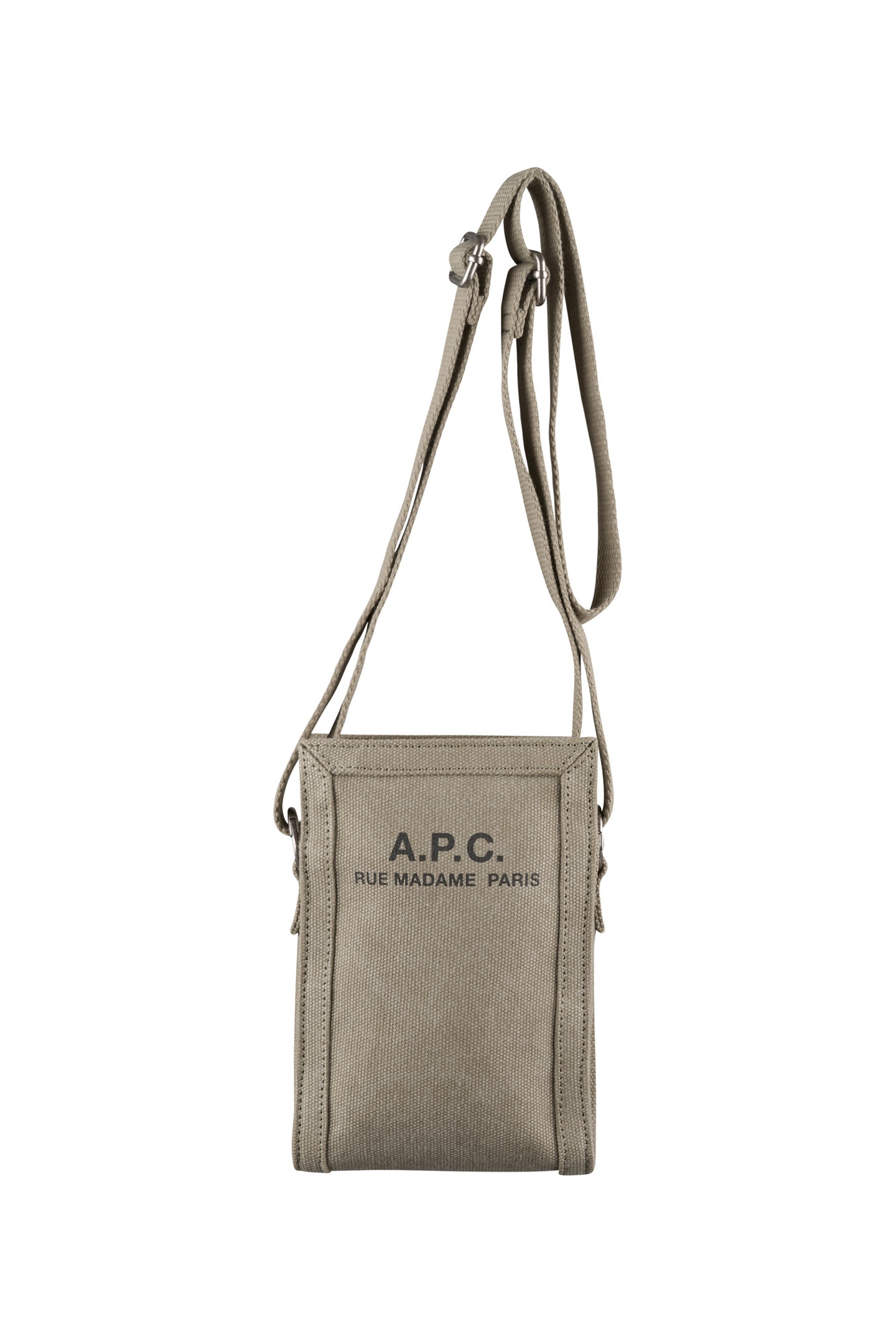 A.P.C. Unisex Crossbody Pouch Upcycled Khaki Maat: OS | Schoudertassen Outlet | Unisex | Bruin