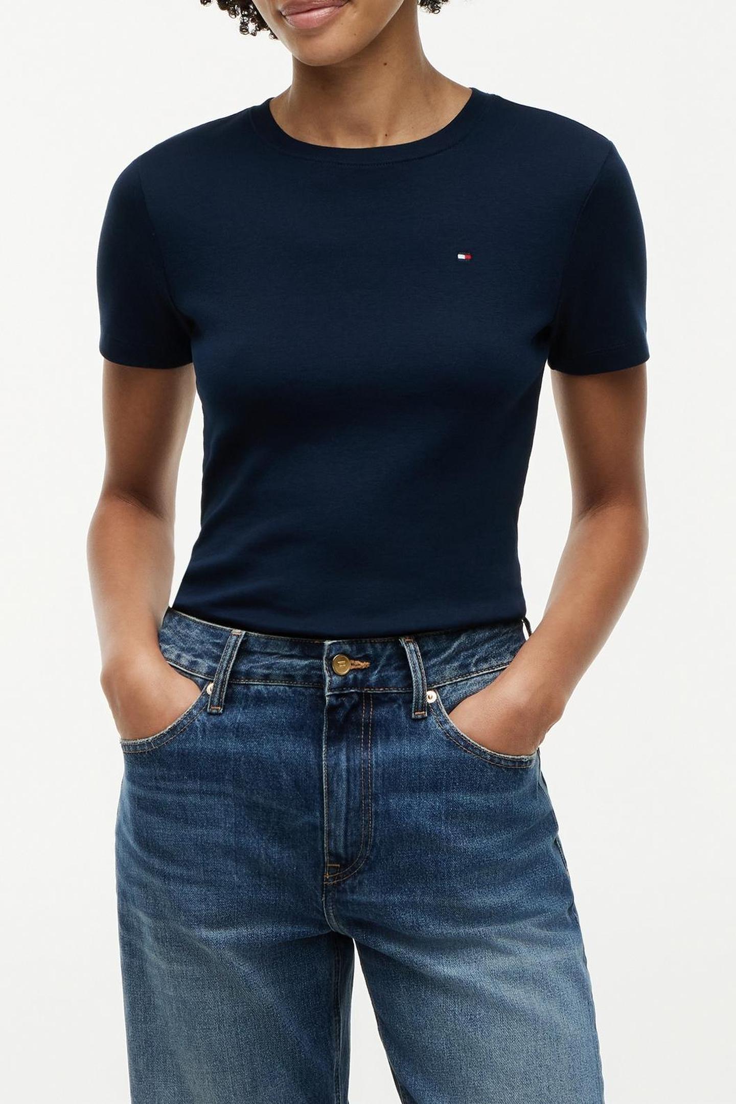 Tommy Hilfiger Slim Cody C-neck S/s Tee Dark Blue Taglia: L | Maglie Sportivi Outlet | Donna | Blu