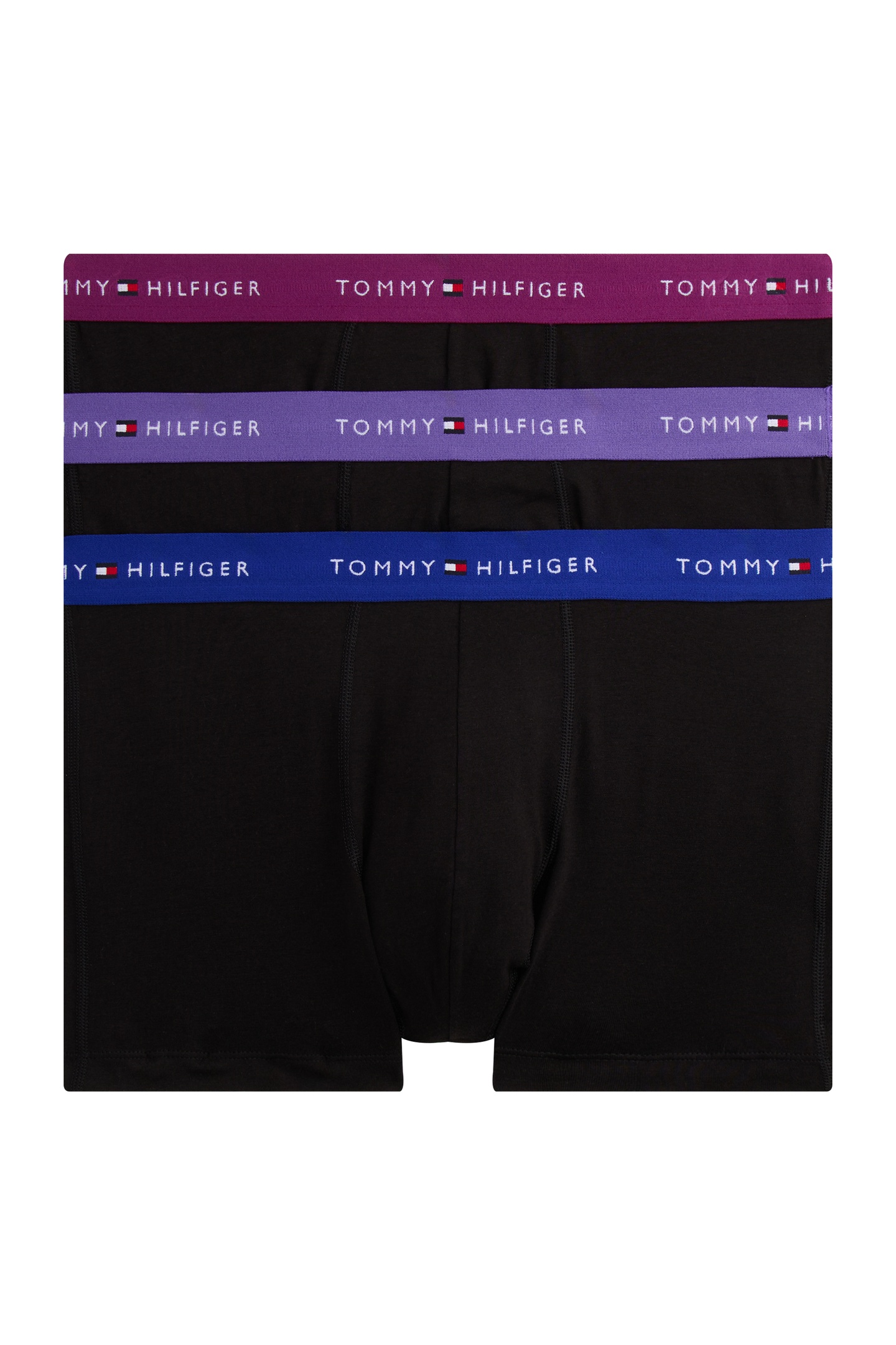 Tommy Hilfiger 3-pack Waistband Trunk Rch Mul/wdge Blu/mon Prple Size: M | Underpants Outlet | Heren | Zwart