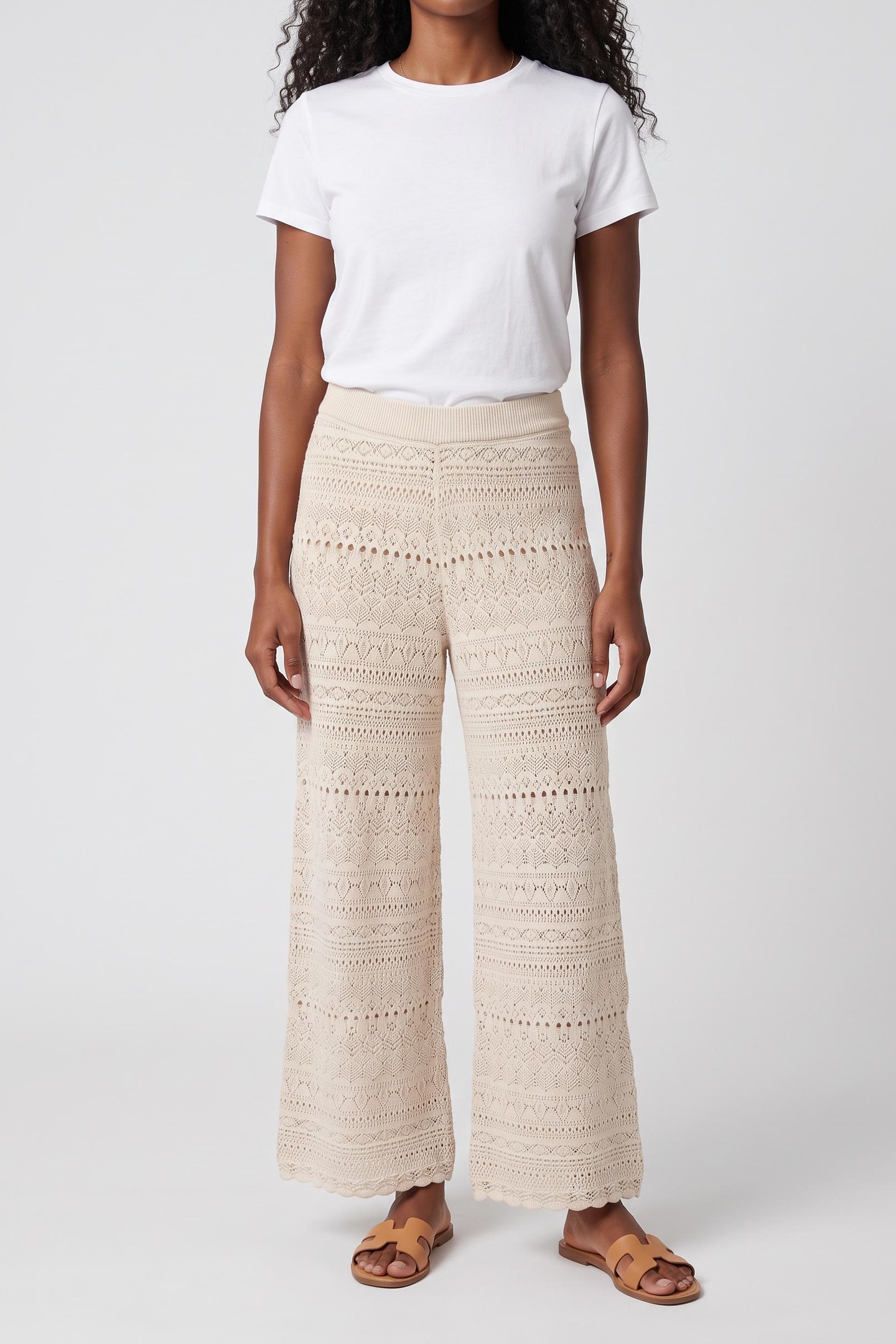 BA&SH Wide Trousers Ecru Maat: L | Wijde Broeken Outlet | Dames | Ecru