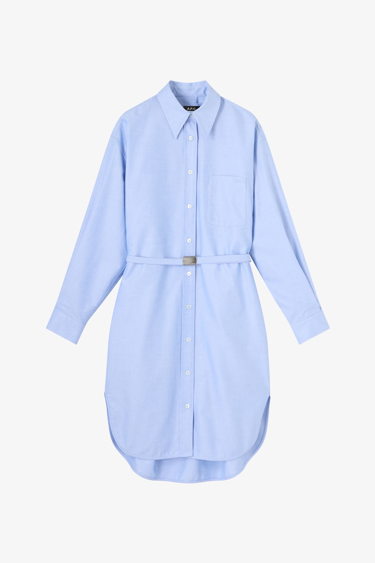 A.P.C. Dress Shirt Short Light Blue Maat: 36 | Blousejurken Outlet | Dames | Blauw