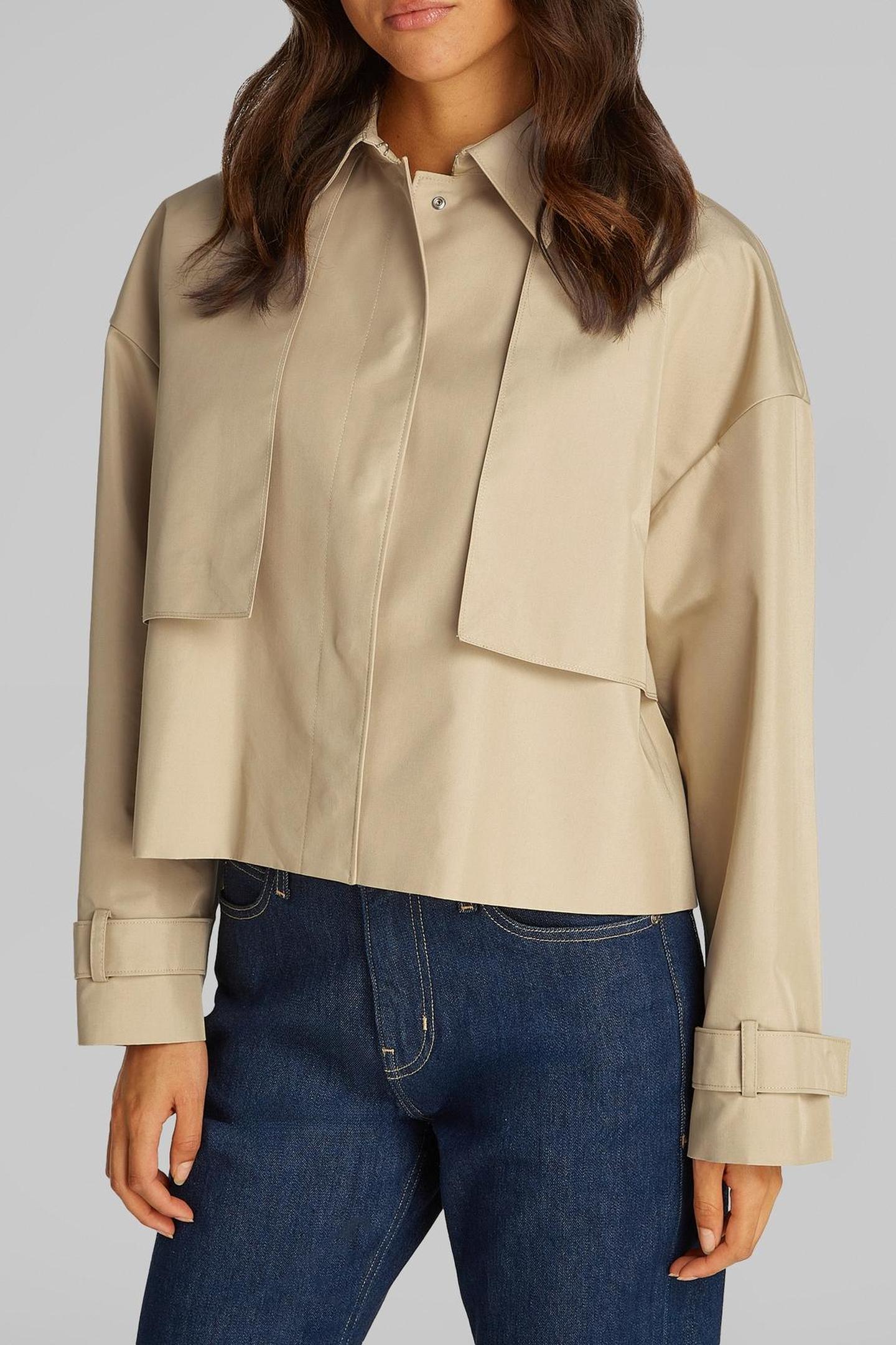 Calvin Klein Cotton Twill Trench Starfish Size: 34 | Cropped Jackets Outlet | Dames | Beige