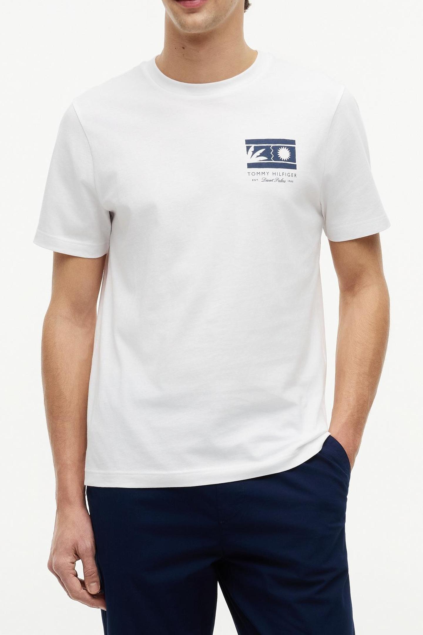 Tommy Hilfiger Mono Sun Graphic Reg White Größe: XXL | Basic T-Shirts Outlet | Herren | Weiß