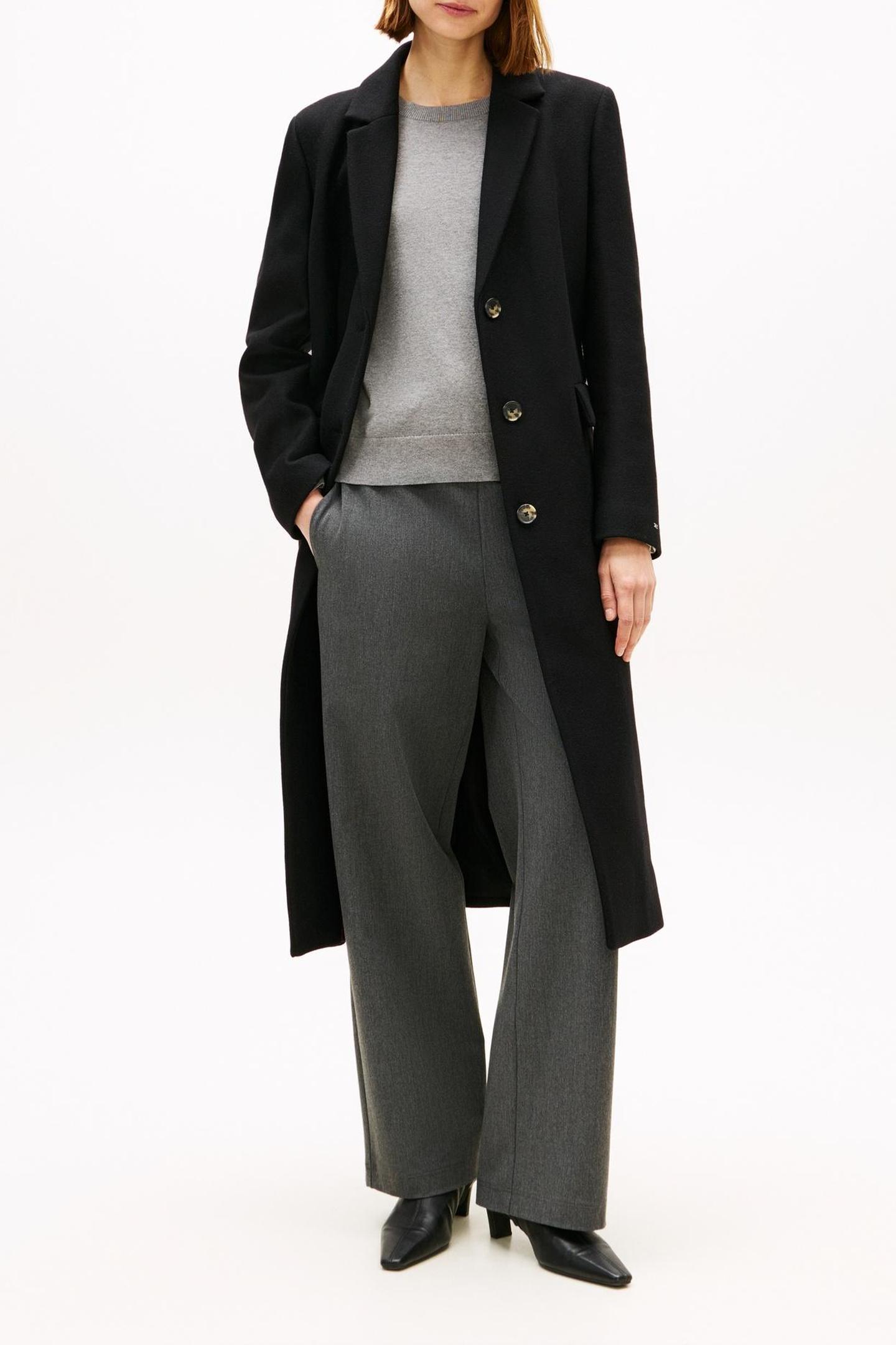 Tommy Hilfiger Classic Sb Wool Reg Black Maat: 36 | Single-Breasted Mantels Outlet | Dames | Zwart