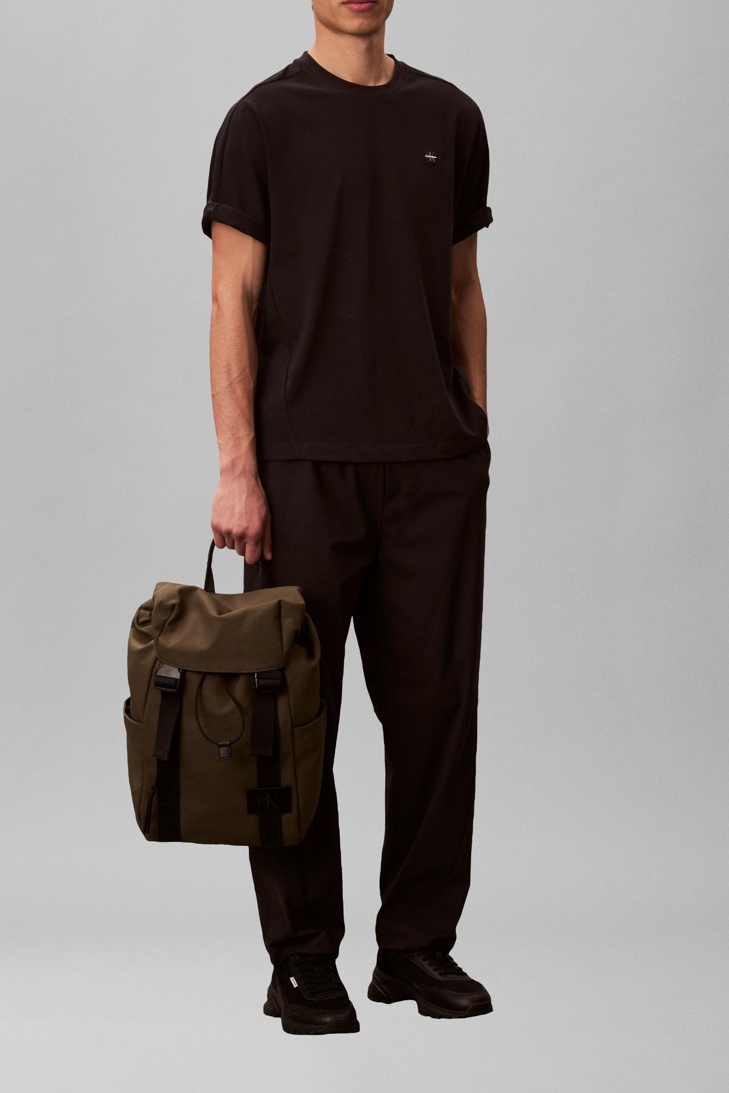 Calvin Klein Canvas Mix Backpack Deep Olive Taglia: OS | Zaini Outlet | Uomo | Verde