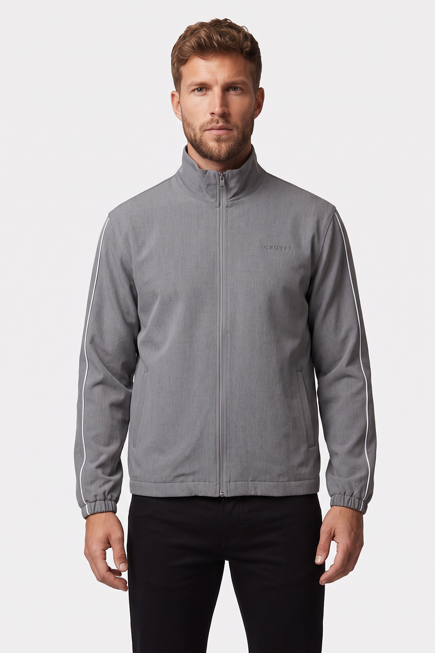 CRUYFF Visionary Tracktop Grey/gold Maat: M | Lichte Jassen Outlet | Heren | Grijs