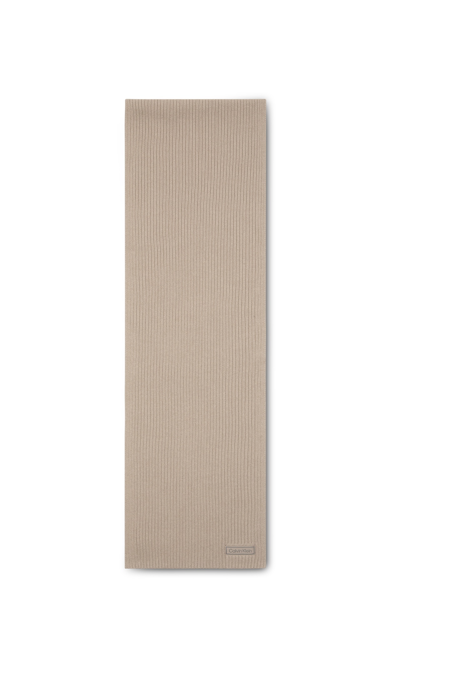 Calvin Klein Patch Chunky Rib Cotton Scarf Chateau Gray size OS | Scarves Outlet | Men | Gray