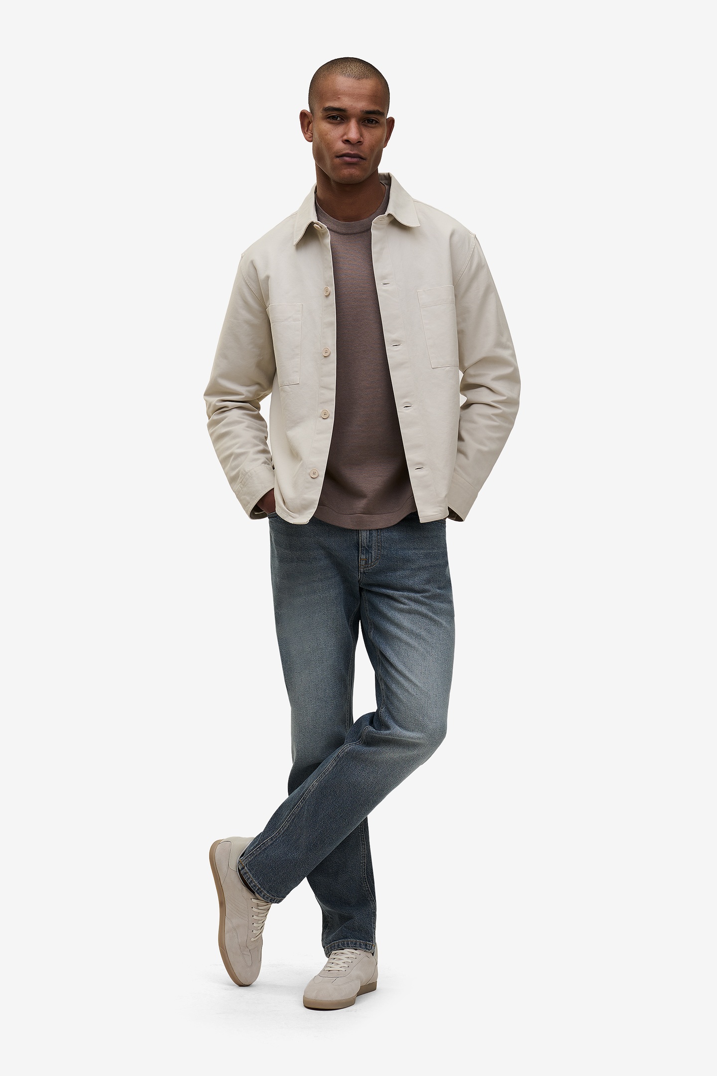 No Label Ukiyo Heavyweight Cotton Silk Beige Maat: XL | Basic T-Shirts Outlet | Heren | Beige