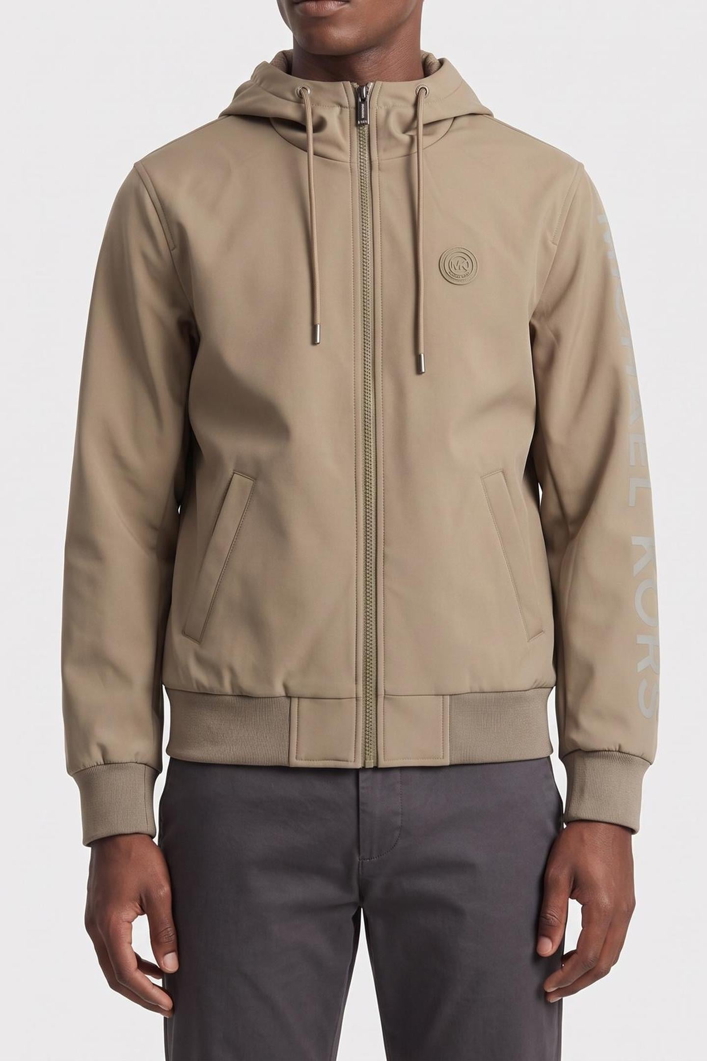 Michael Kors Soft Shell Jacket Safari Green Maat: S | Lichte Jassen Outlet | Heren | Bruin