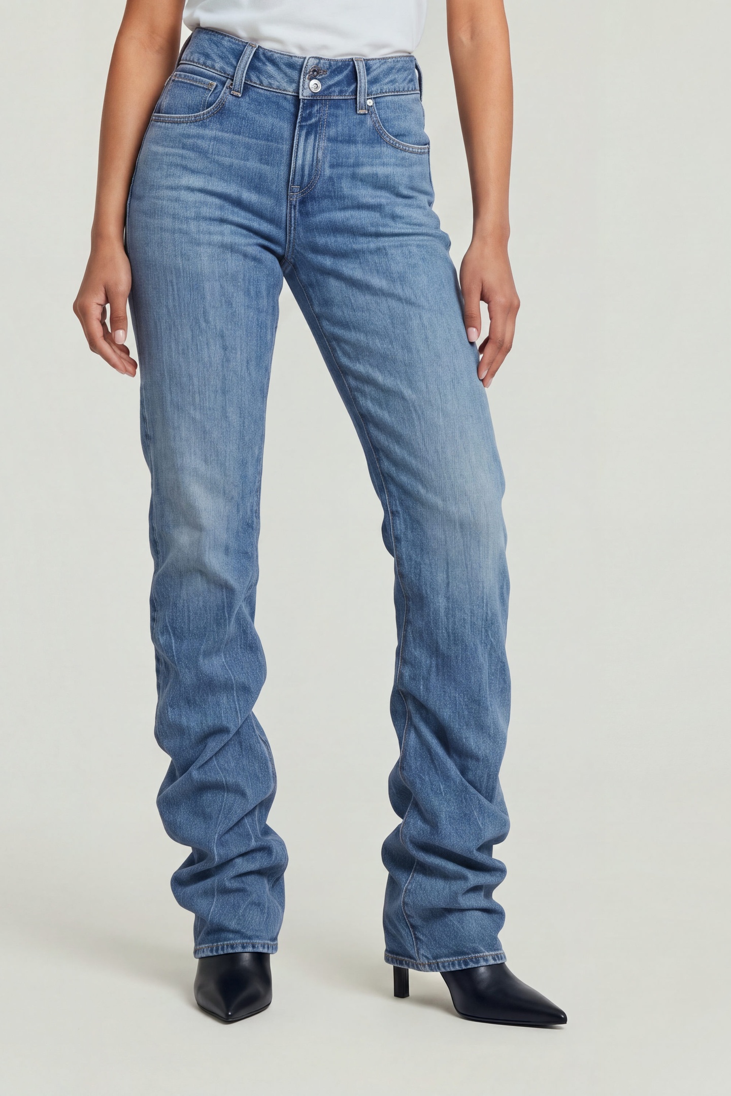G-Star G-staq 3d Low Bootcut Medium Blue Größe: W28L30 | Ausgestellte Hosen Outlet | Damen | Blau