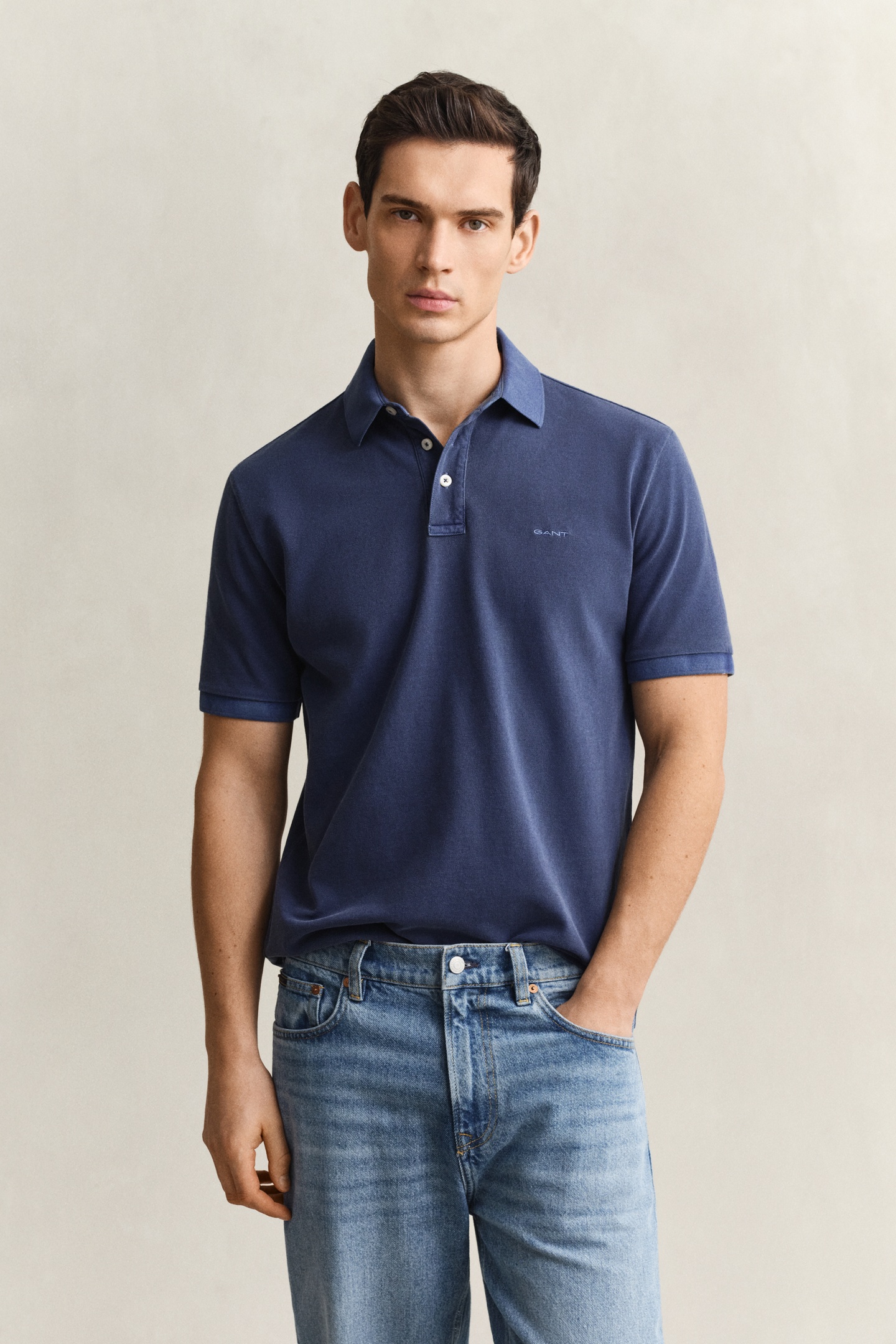 GANT Sunfaded Ss Polo Persian Blue Maat: S | Poloshirts Outlet | Heren | Blauw
