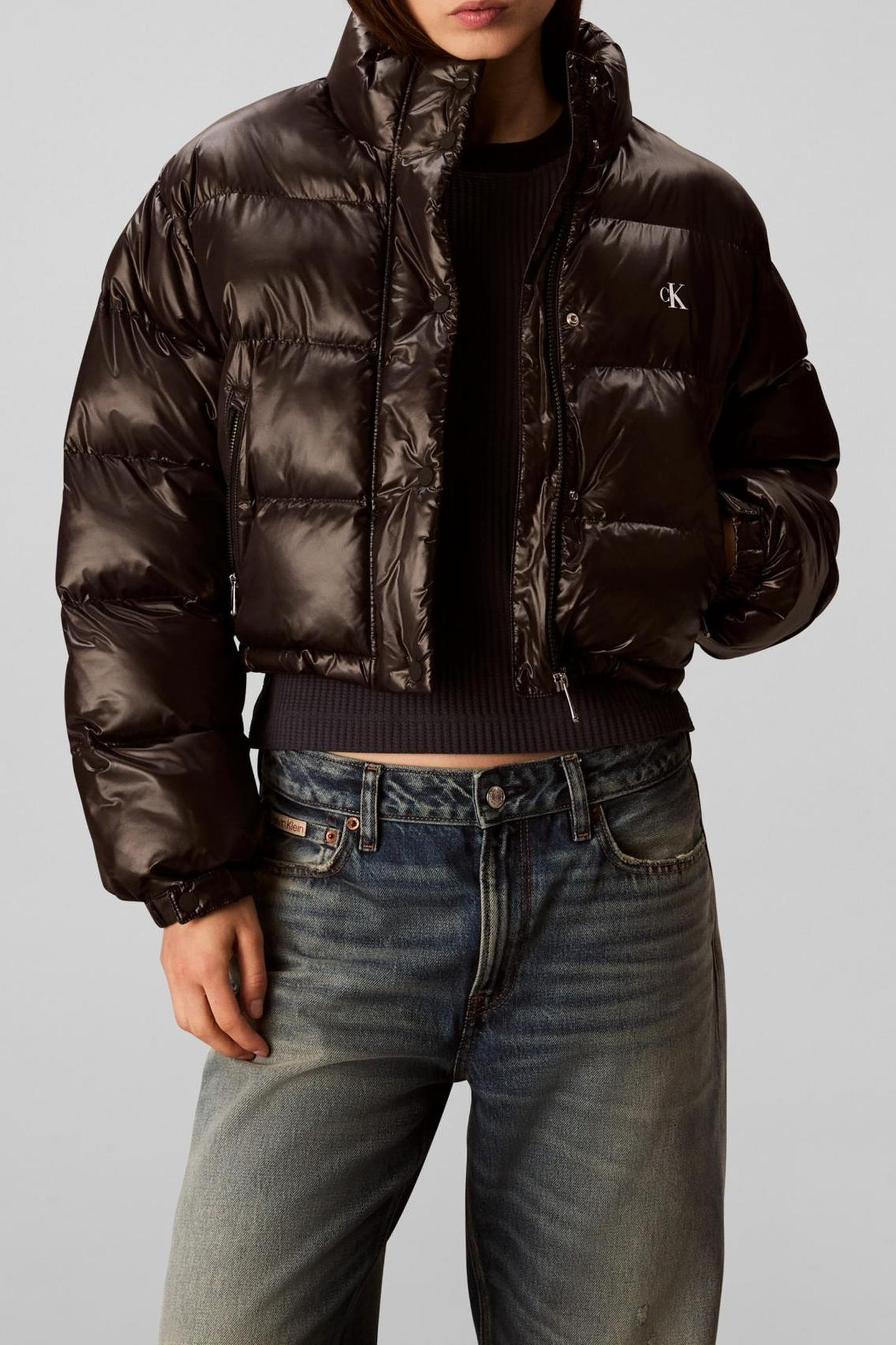 Calvin Klein Shine Crop Puffer Jacket Black Talla: M | Chaquetas de Invierno Outlet | Mujer | Negro