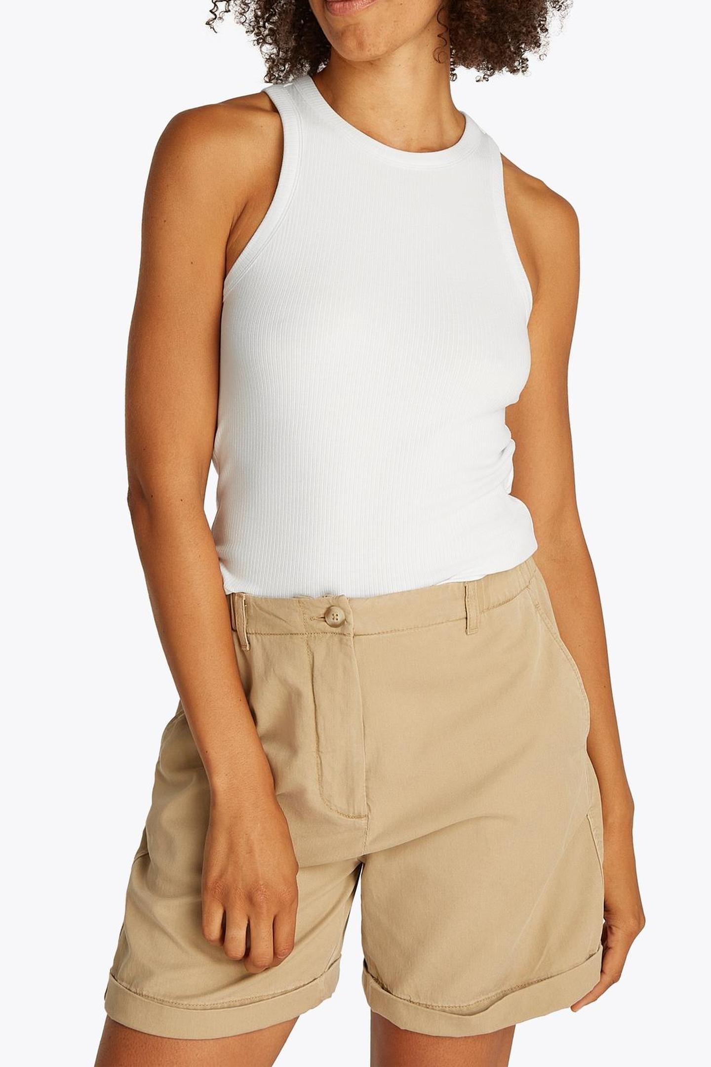 Tommy Hilfiger Slim 5x2 Rib Tank Top Ecru Size: 3XL | Tanks &amp; Camis Outlet | Dames | Ecru