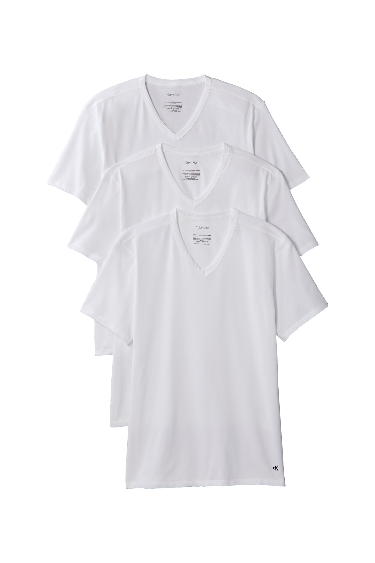 Calvin Klein S/s V Neck 3-pack White Talla: S | Camisetas Básicas Outlet | Hombre | Blanco