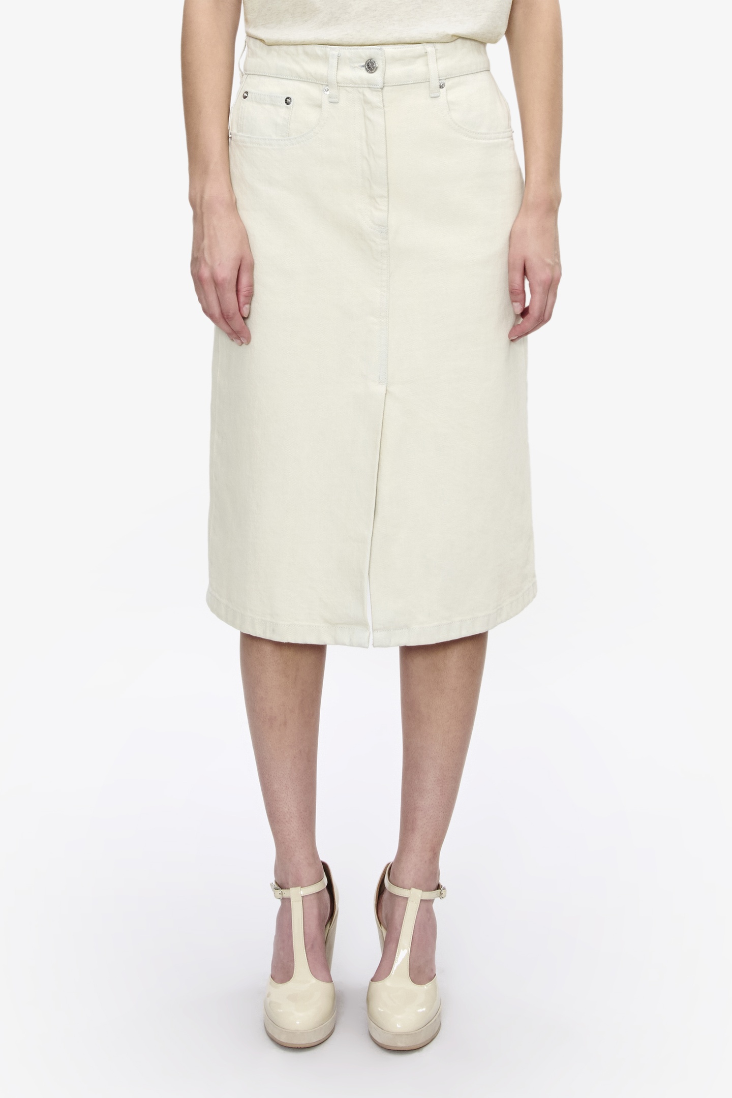 A.P.C. Skirt Long Bleached Out Maat: 36 | Midi Rokken Outlet | Dames