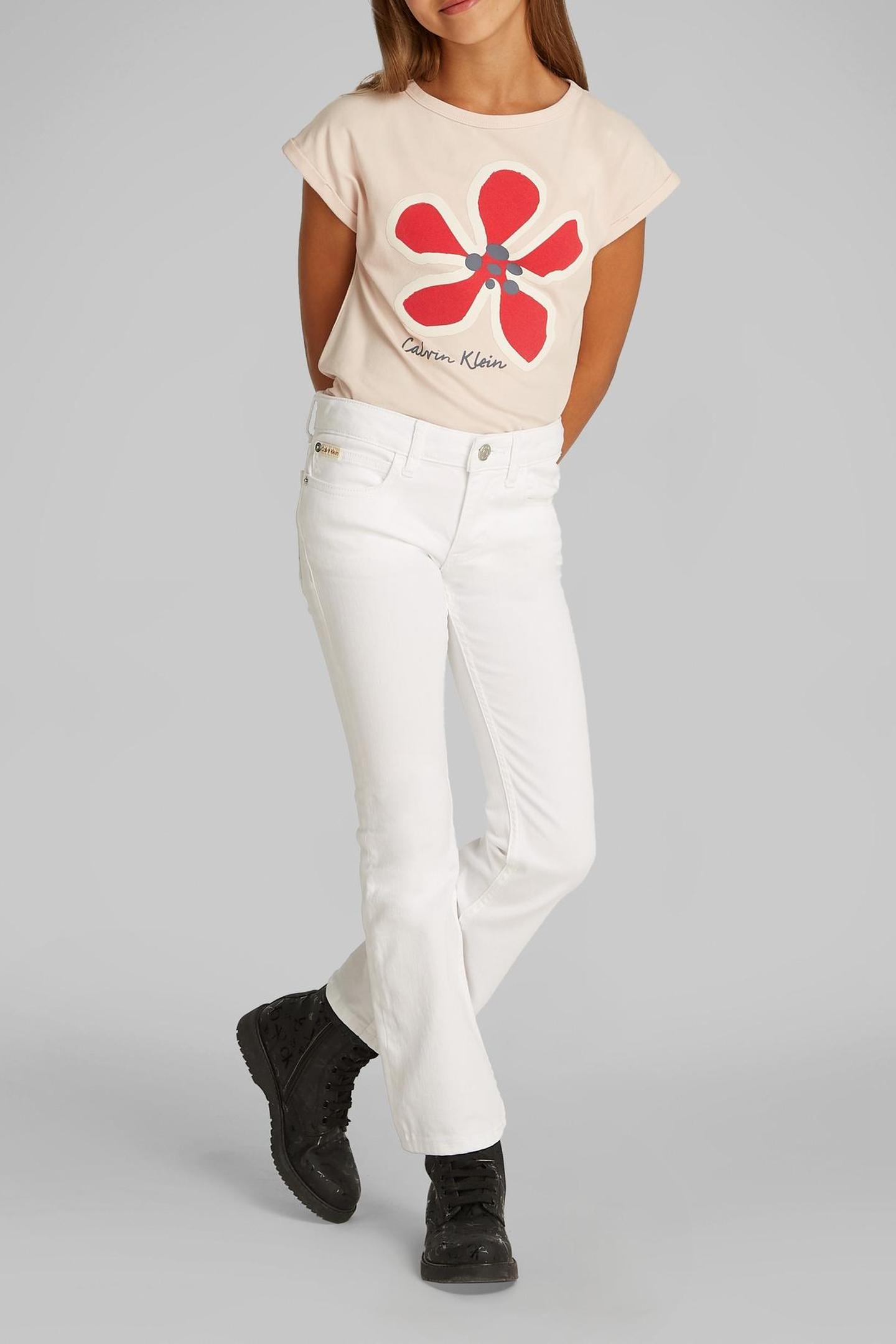 Calvin Klein Girls Flare White Maat: 6Y | Spijkerbroeken Outlet | kids | Wit