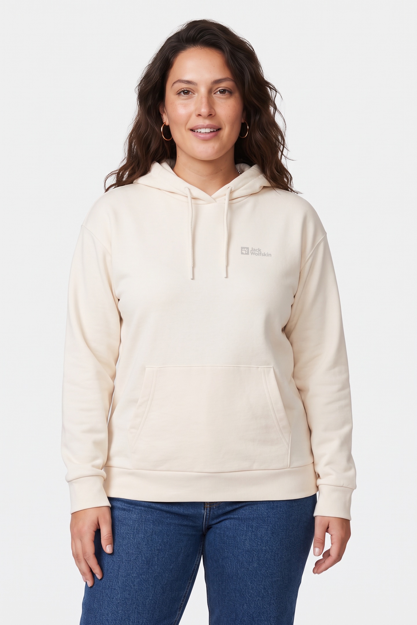 Jack Wolfskin Essential Hoodie Cotton White Maat: M | Hoodies Outlet | Dames | Wit