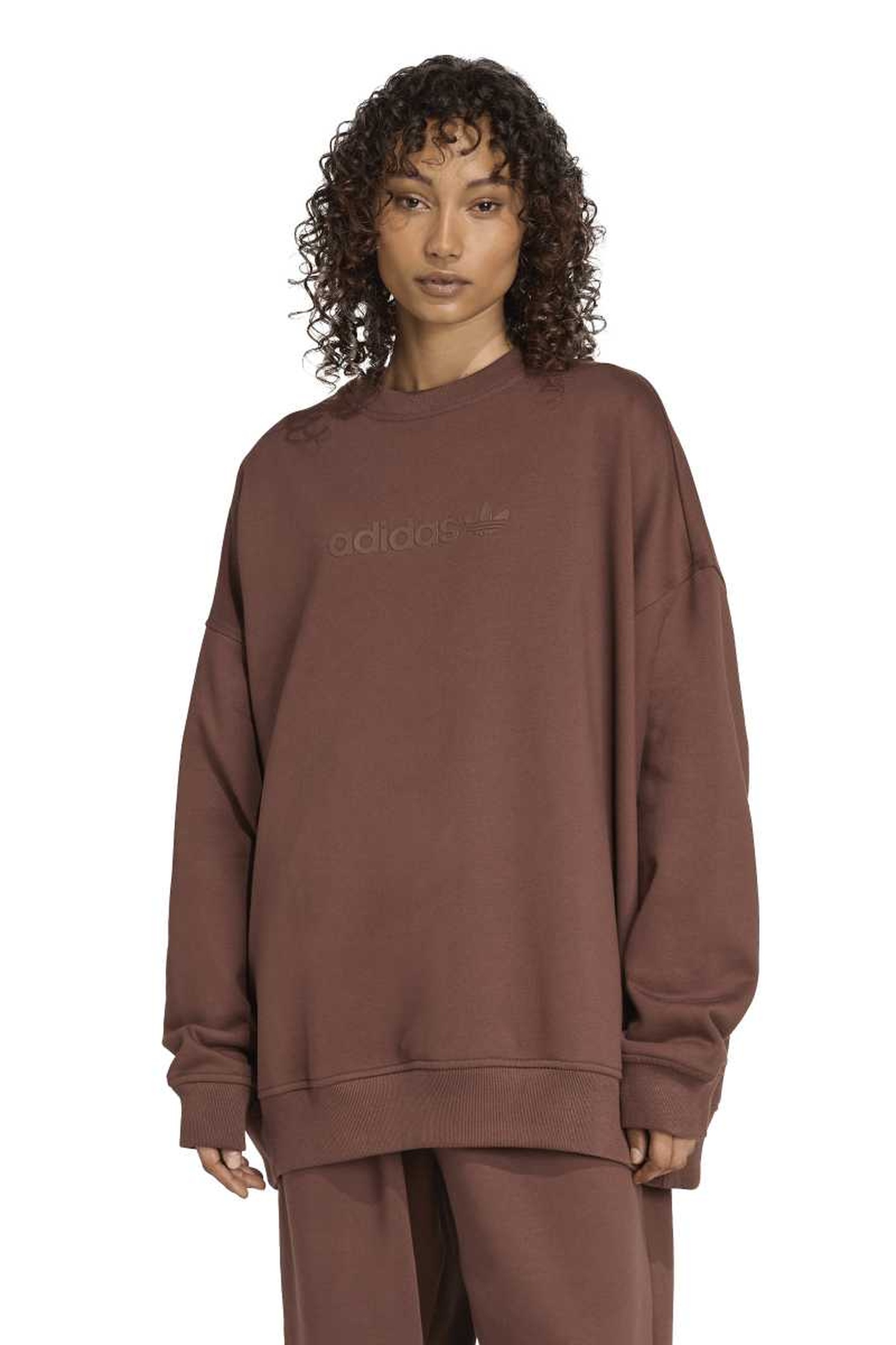 Adidas Essential Lin Crew Auburn Maat: M | Sweaters Outlet | Dames | Bruin