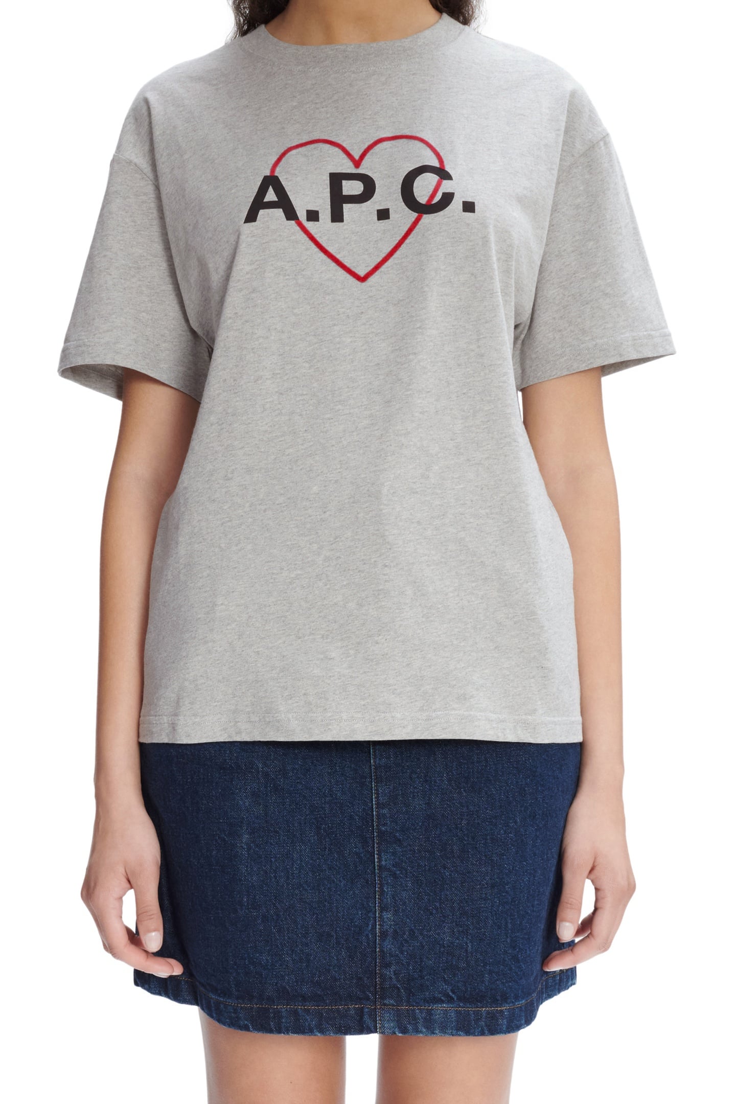A.P.C. Unisex T-shirt Billy Heathered Grey Maat: S | Tops Outlet | Unisex | Grijs
