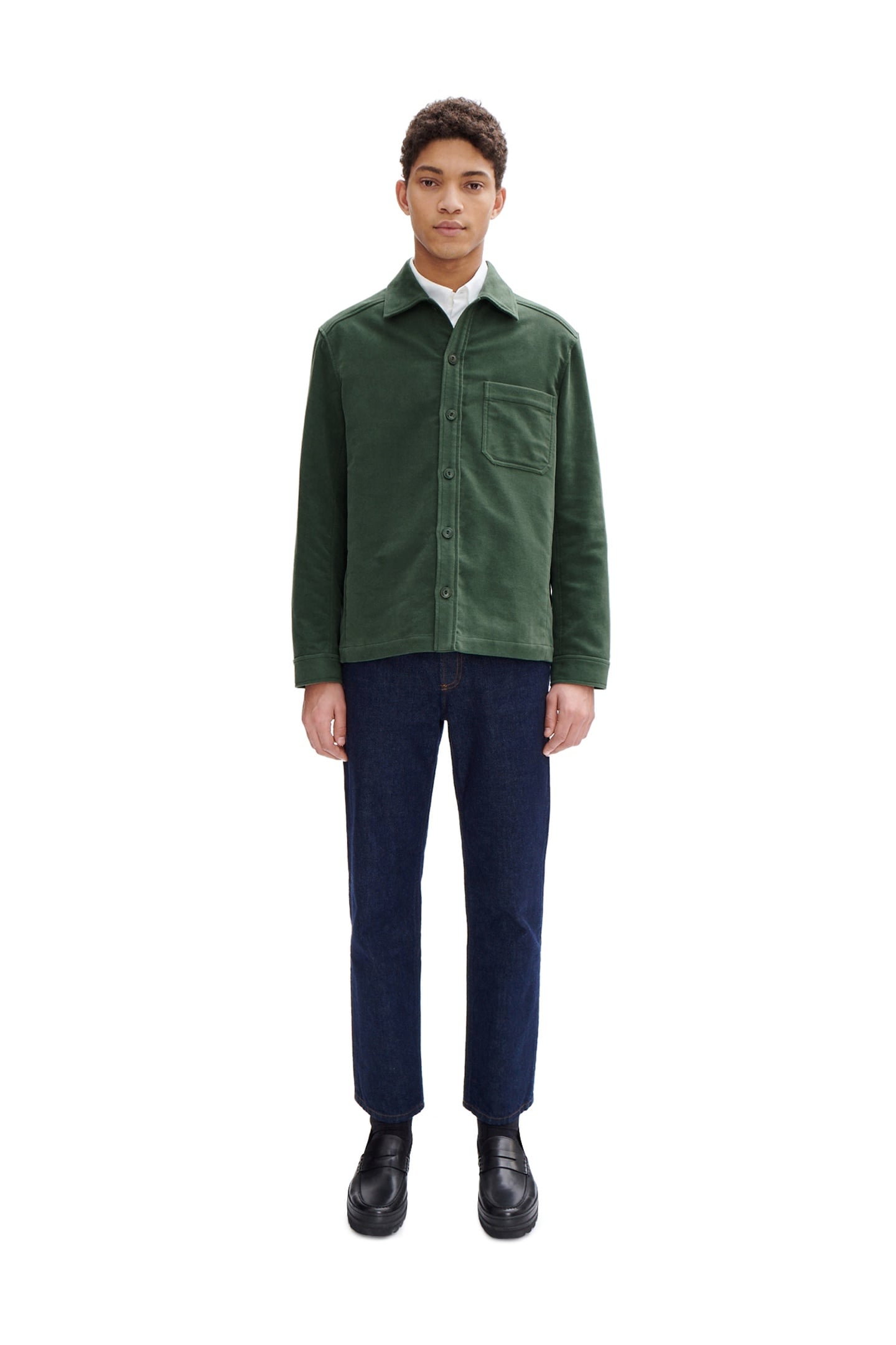 A.P.C. Unisex Overshirt Adrien Pine Green Maat: S | Overshirts Outlet | Unisex | Groen