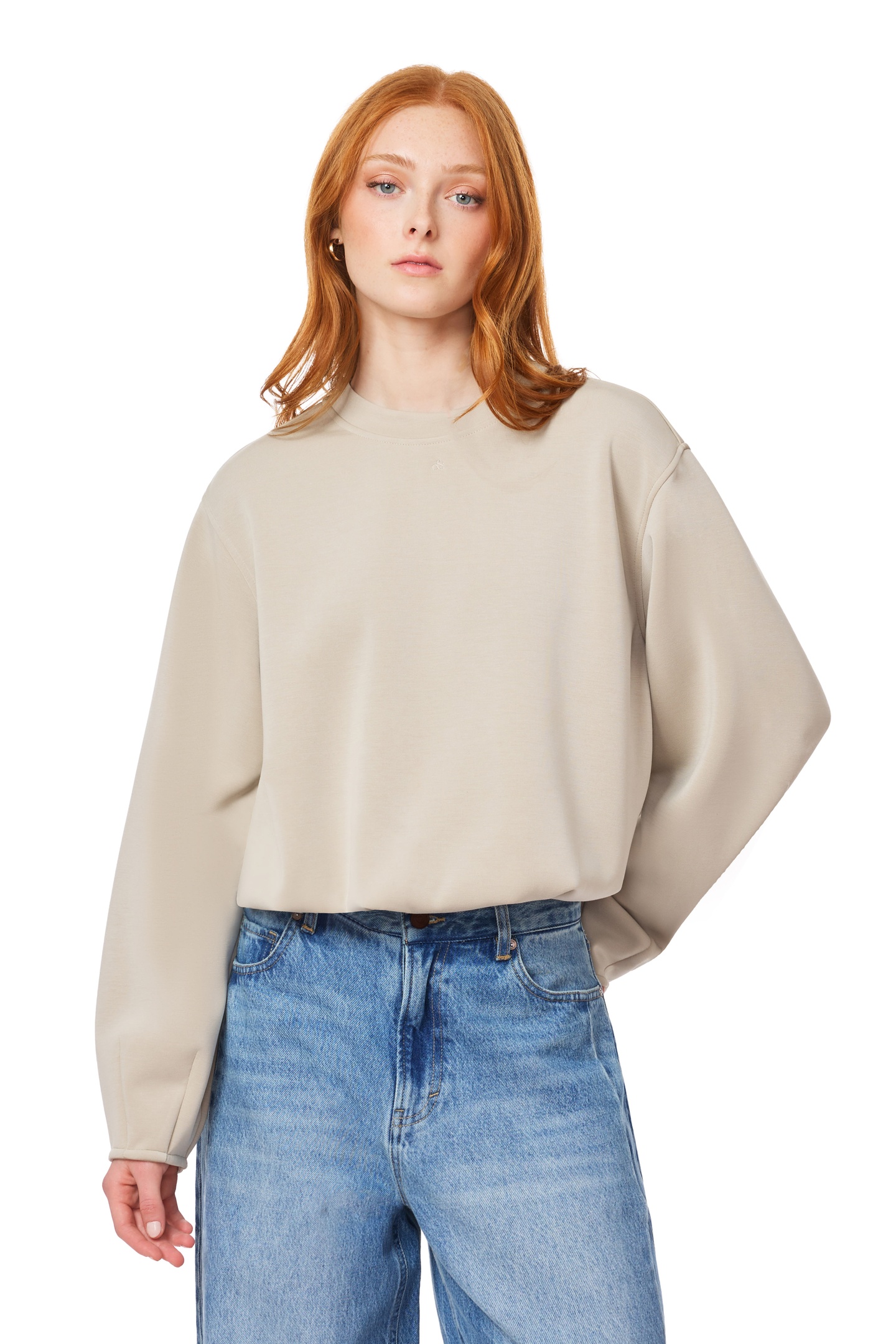Scotch & Soda Bubble Hem Crewneck Feather Gray Taglia: XL | Maglie a manica lunga Outlet | Donna | Grigio
