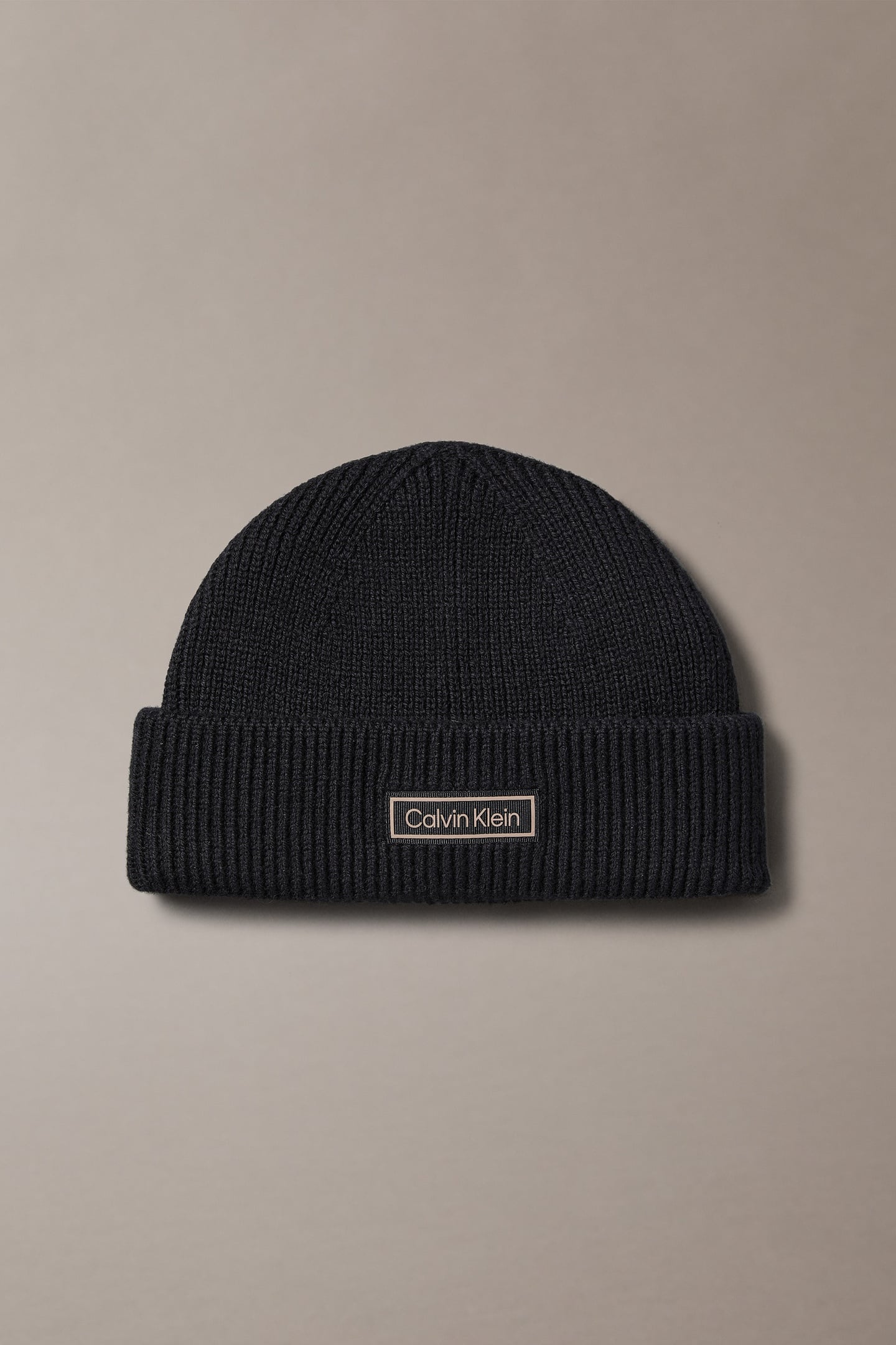 Calvin Klein Patch Chunky Rib Doc Black Taille: OS | Bonnets Outlet | Homme | Le Noir