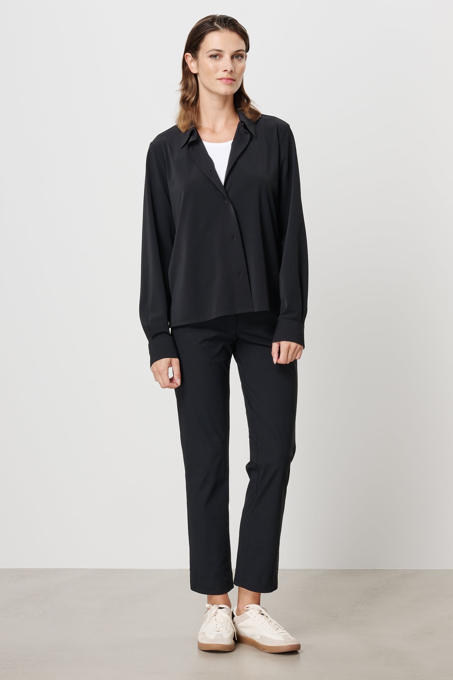 TRVL DRSS Avon Boxy Rib Shirt Black Maat: XS | Longsleeves Outlet | Dames | Zwart