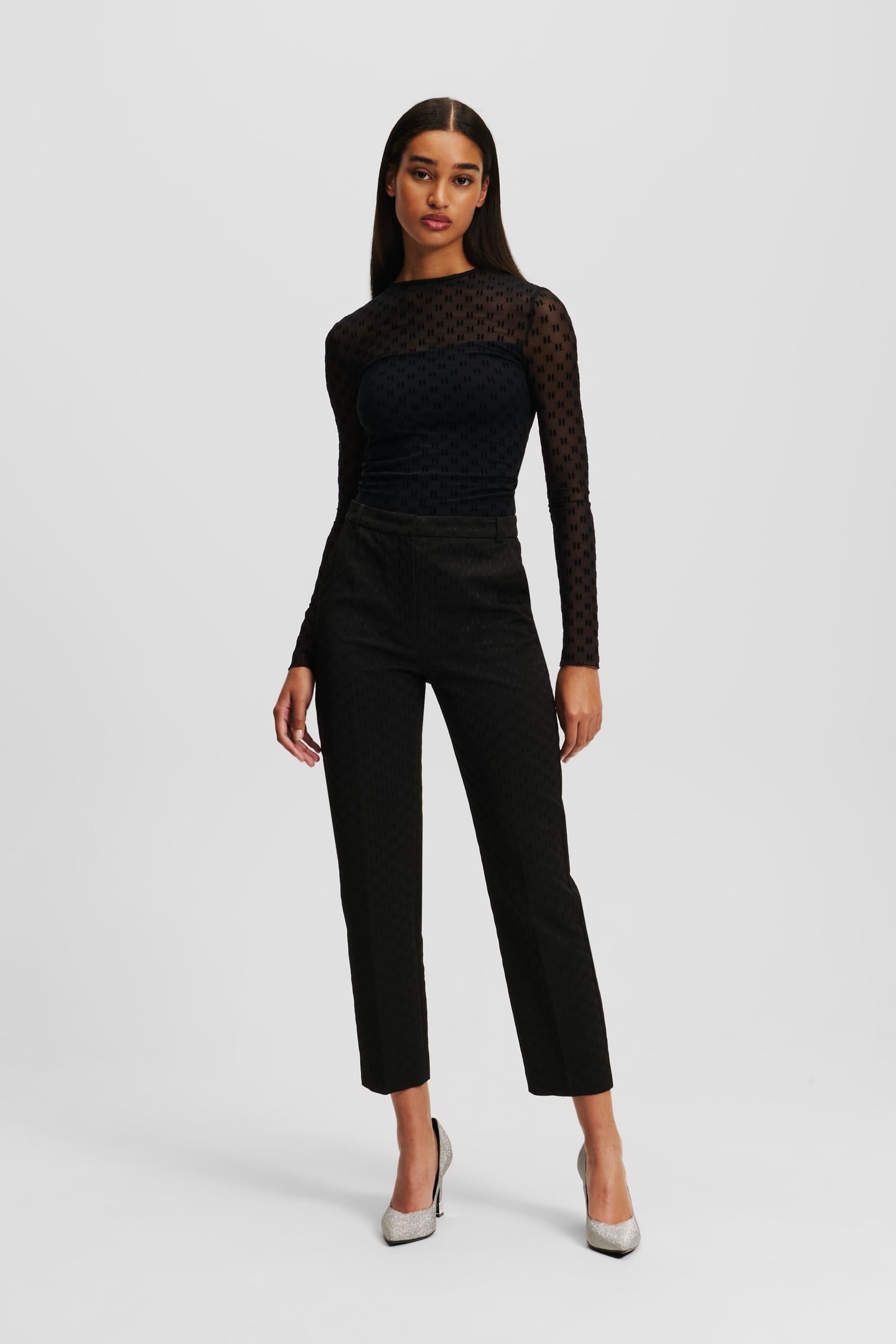 Karl Lagerfeld Monogram Suit Pants Black Taglia: 38 | Pantaloni da completo Outlet | Donna | Nero