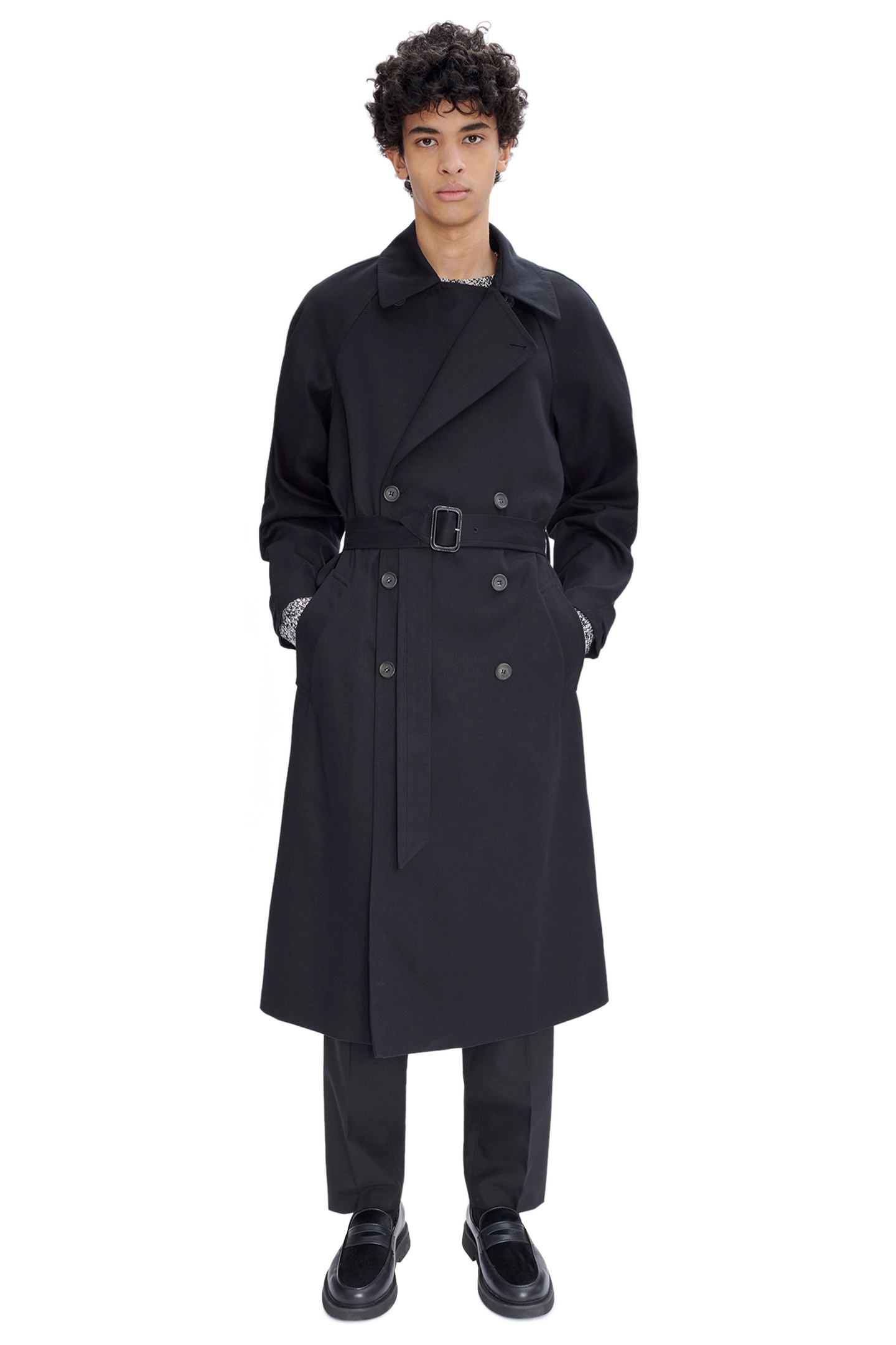 A.P.C. Unisex Trench Coat Lou Black Maat: XXL | Trenchcoats Outlet | Unisex | Zwart