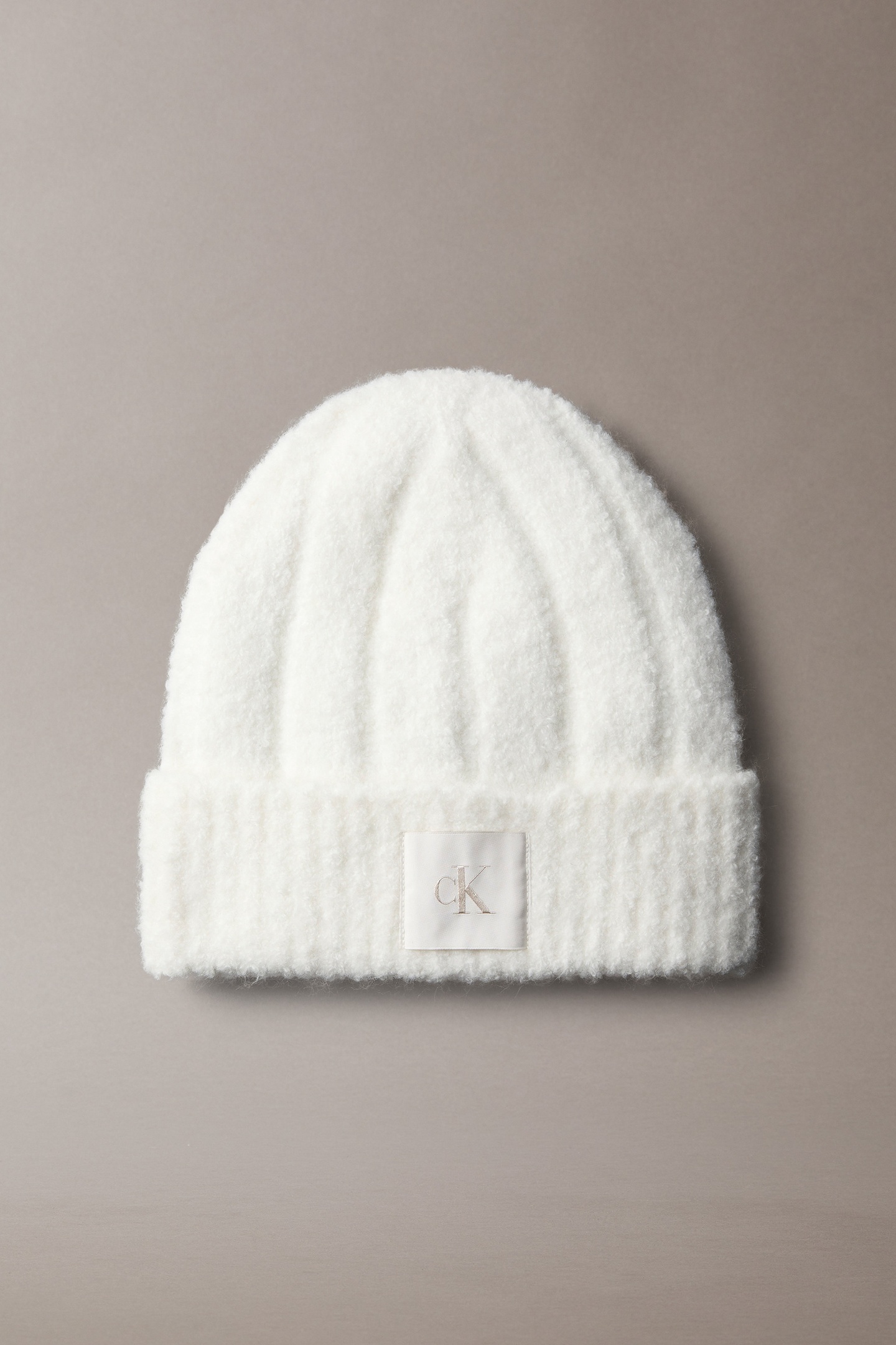 Calvin Klein Ck Patch Boucle Beanie Lily White Talla: OS | Sombreros Outlet | Hombre | Blanco