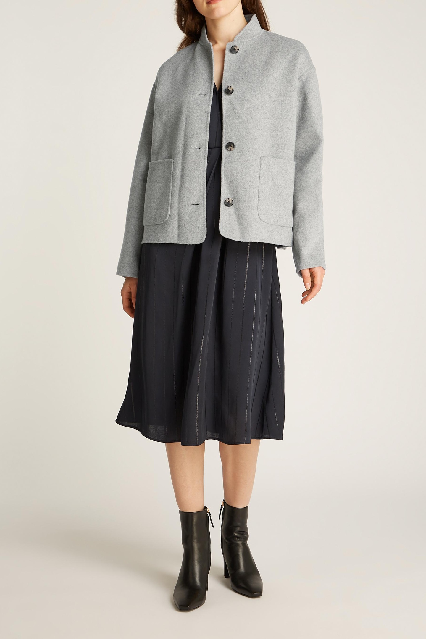 Tommy Hilfiger Df Wool Bomber Jacket Light Grey Heather Taille: 42 | Blousons d'aviateurs Outlet | Femme | Gris