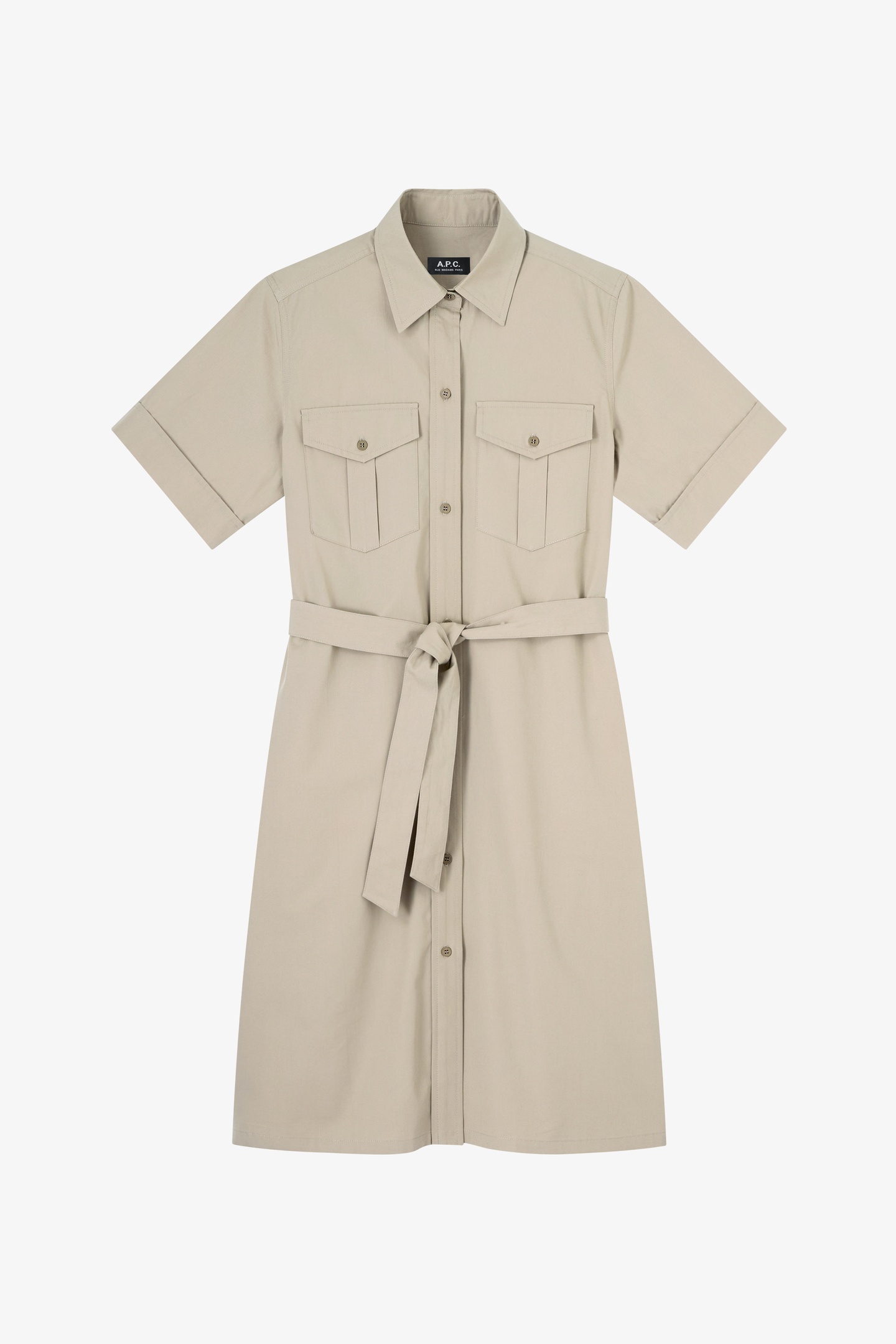 A.P.C. Army Shirt Version Long Sage Green Maat: 42 | Blousejurken Outlet | Dames | Groen