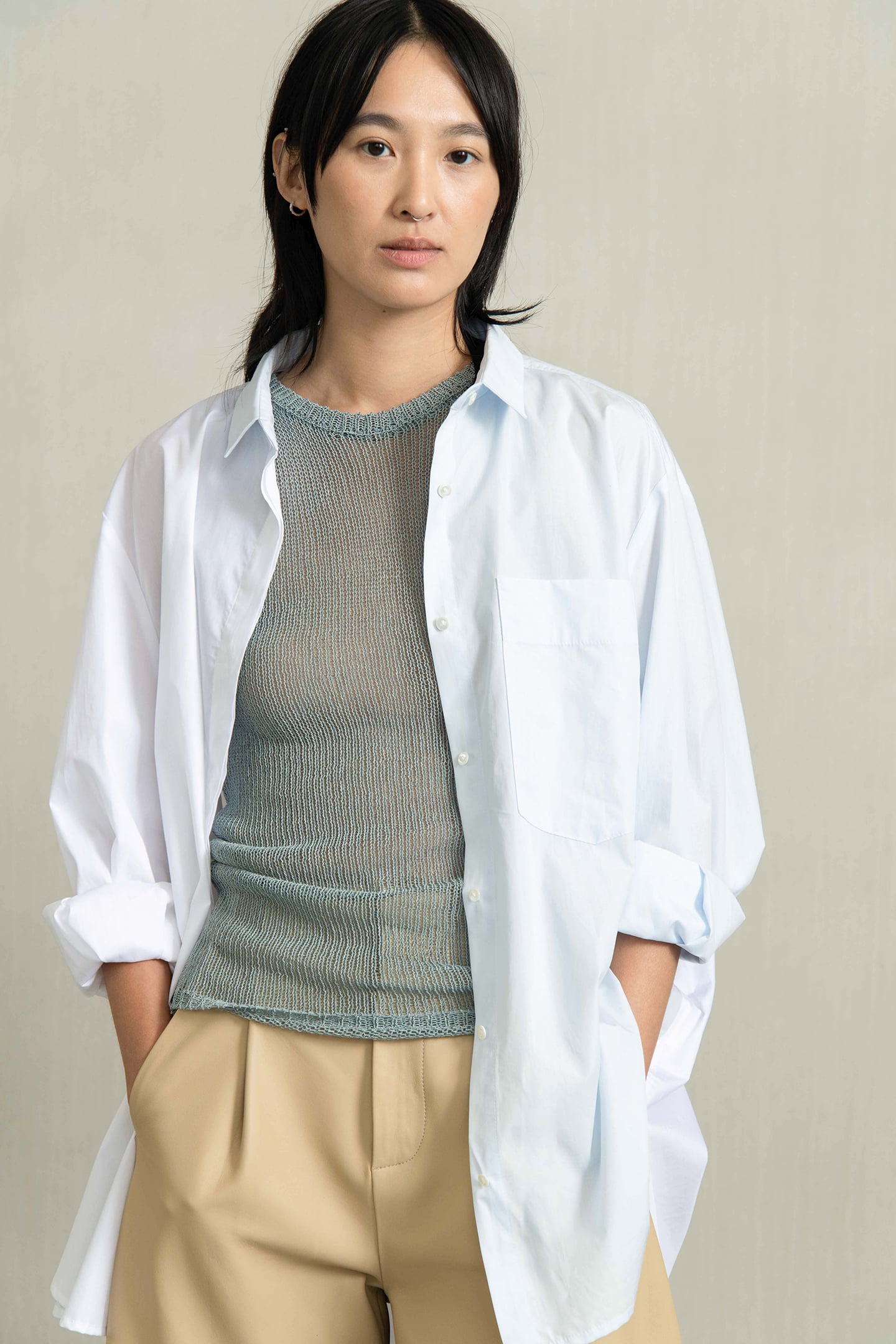 Humanoid Paola Shadow Blue Maat: XS | Longsleeves Outlet | Dames | Wit