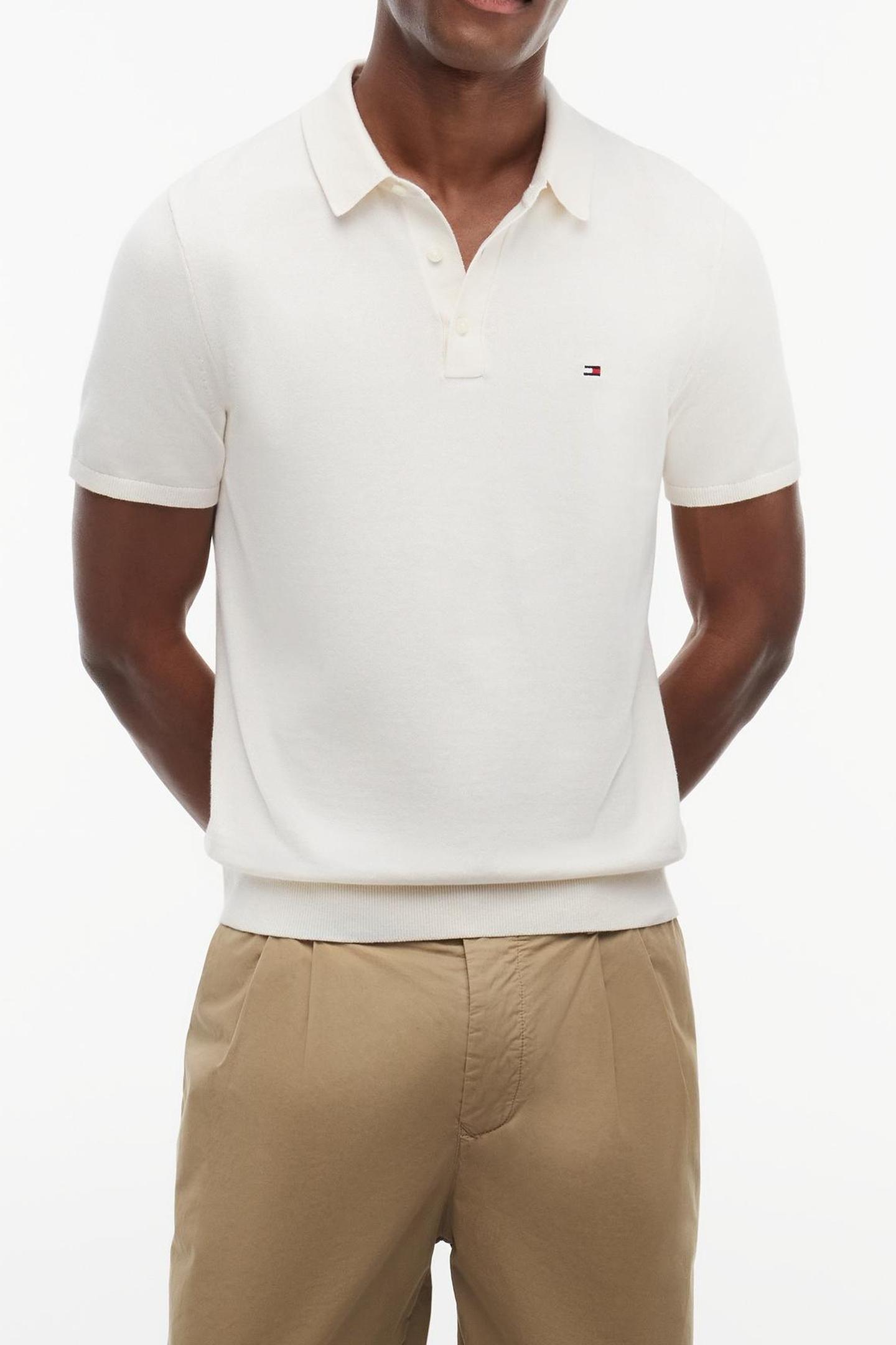 Tommy Hilfiger Essential Cotton Knit Ivory Petal/navy Tipping Größe: XXL | Pullover Outlet | Herren | Weiß