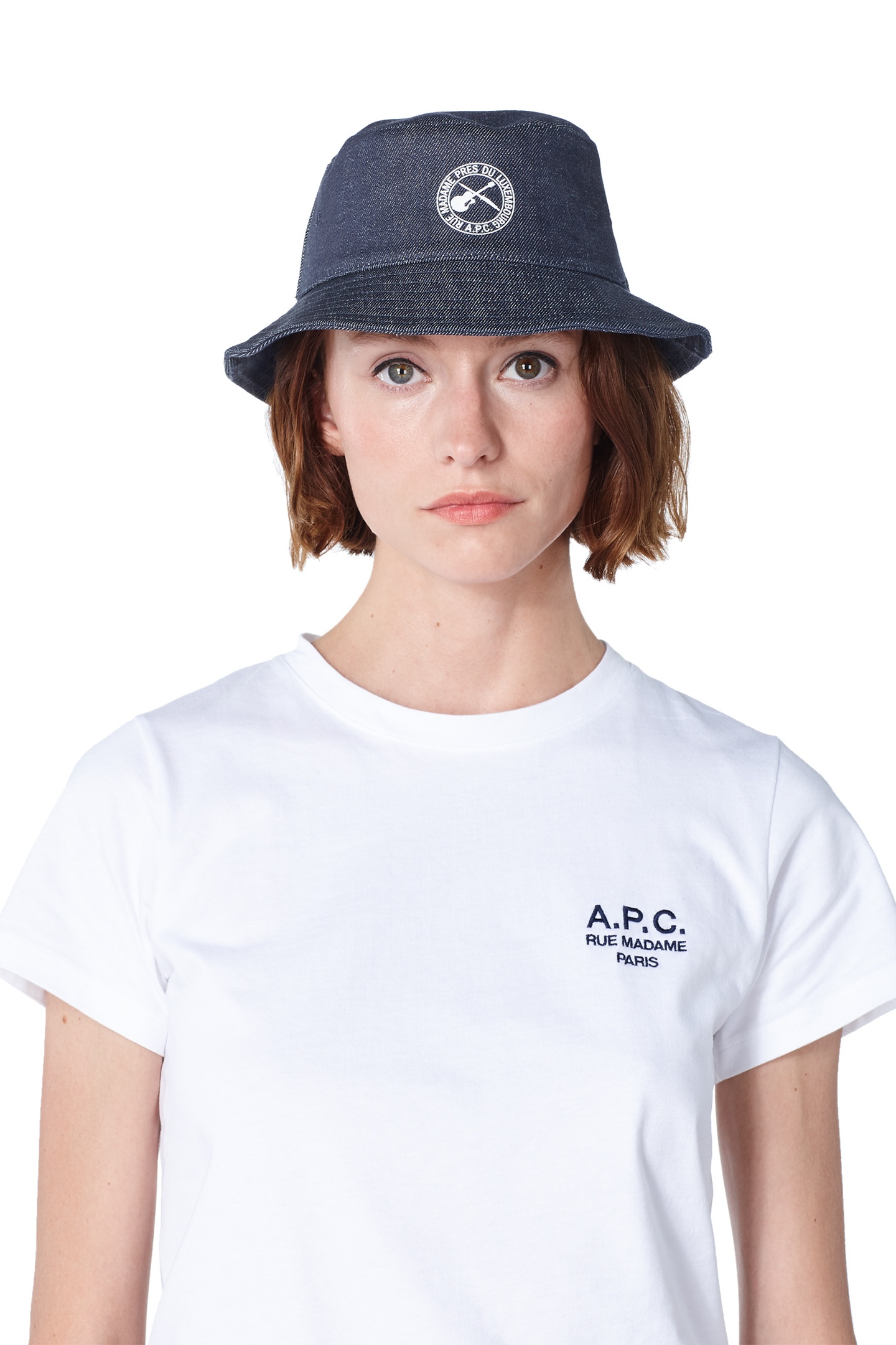 A.P.C. Unisex Bucket Hat Alex Guitar Dagger Indigo Maat: 54 | Hoeden Outlet | Unisex | Blauw