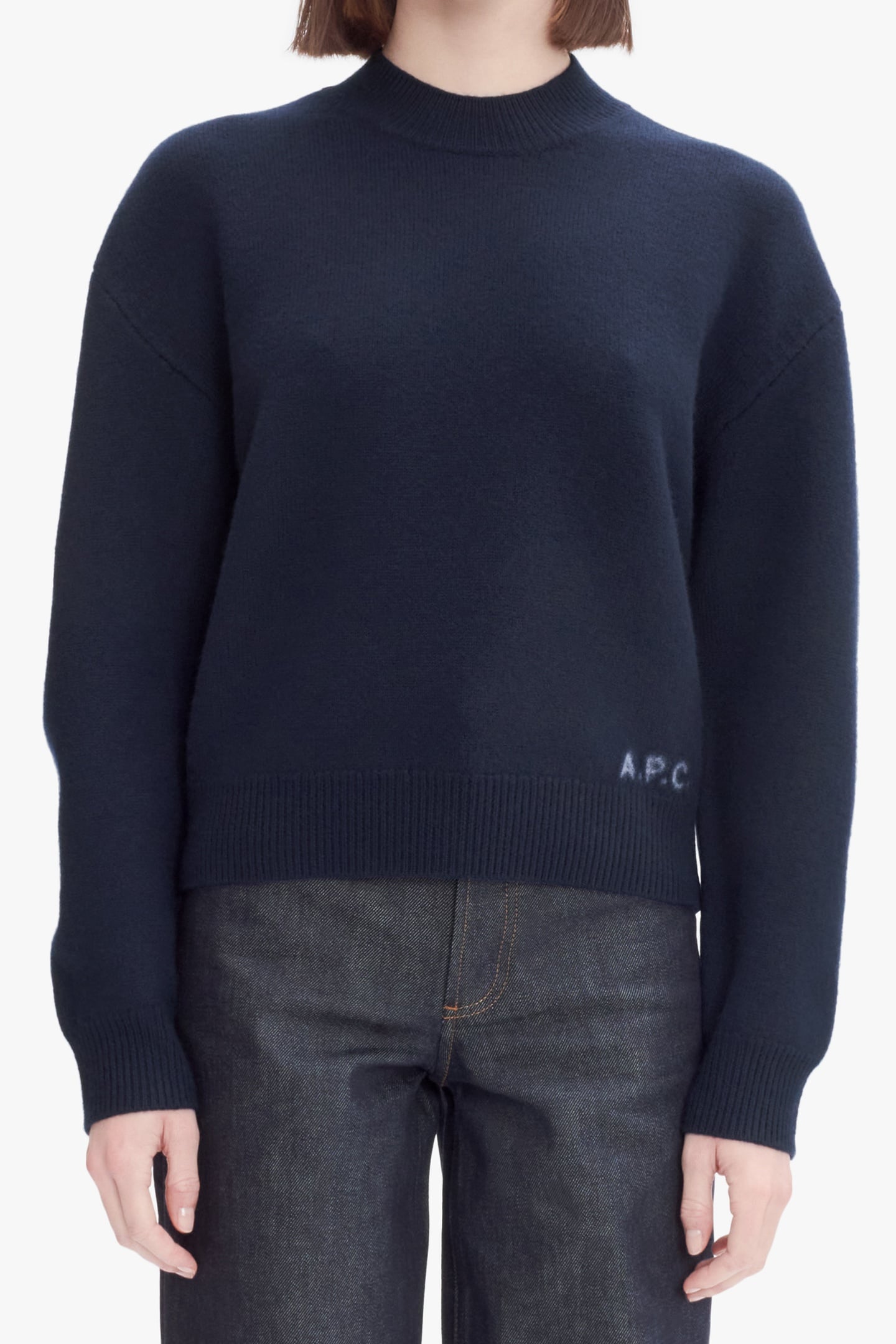 A.P.C. Sweater Crew Neck Dark Navy Maat: S | Sweaters Outlet | Dames | Blauw