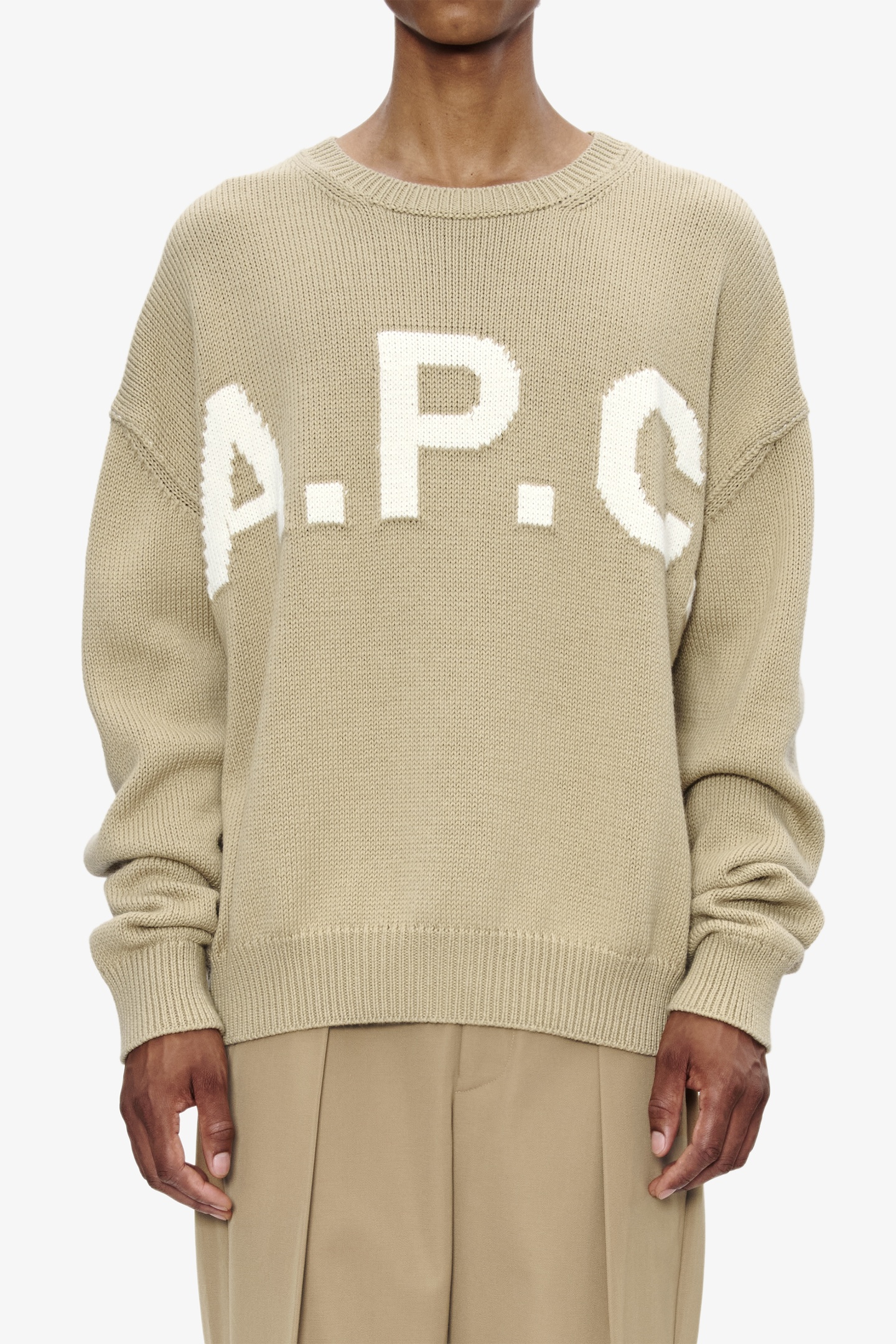 A.P.C. Unisex Sweater Crew Neck Putty Maat: XS | Sweaters Outlet | Unisex | Beige