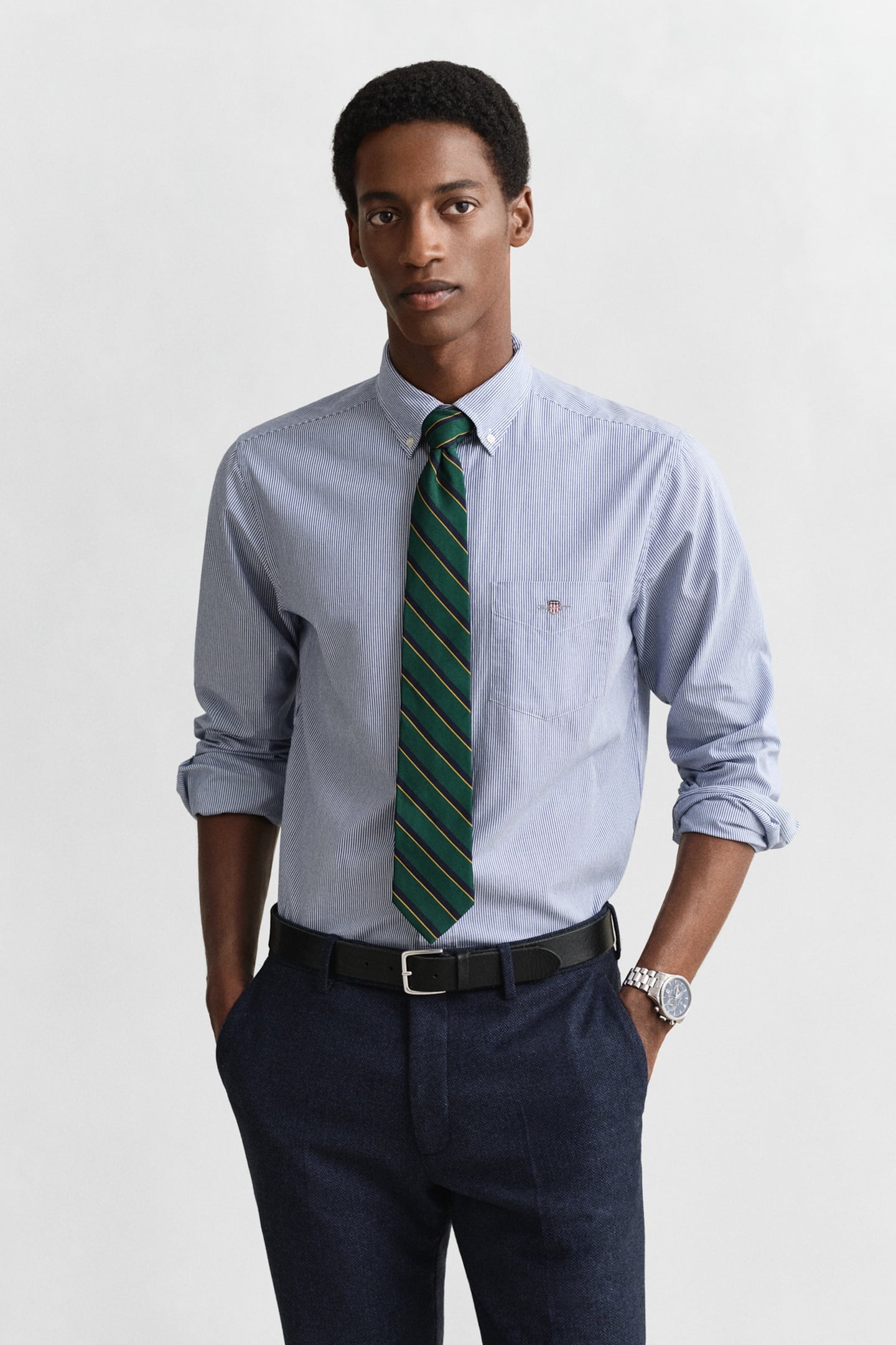 GANT Reg Classic Poplin Banker Shirt College Blue Maat: XL | Casual Overhemden Outlet | Heren | Blauw