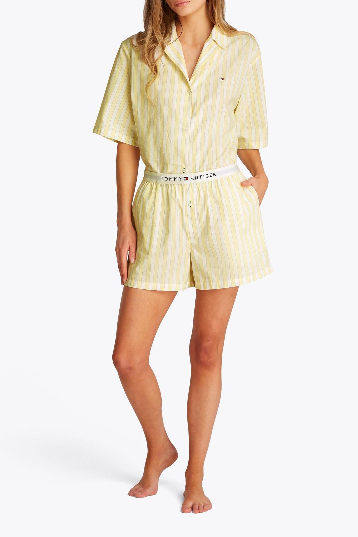 Tommy Hilfiger Poplin Short Shirting Stripe Citronella Taille: XL | Shorts de Sport Outlet | Femme | Marron