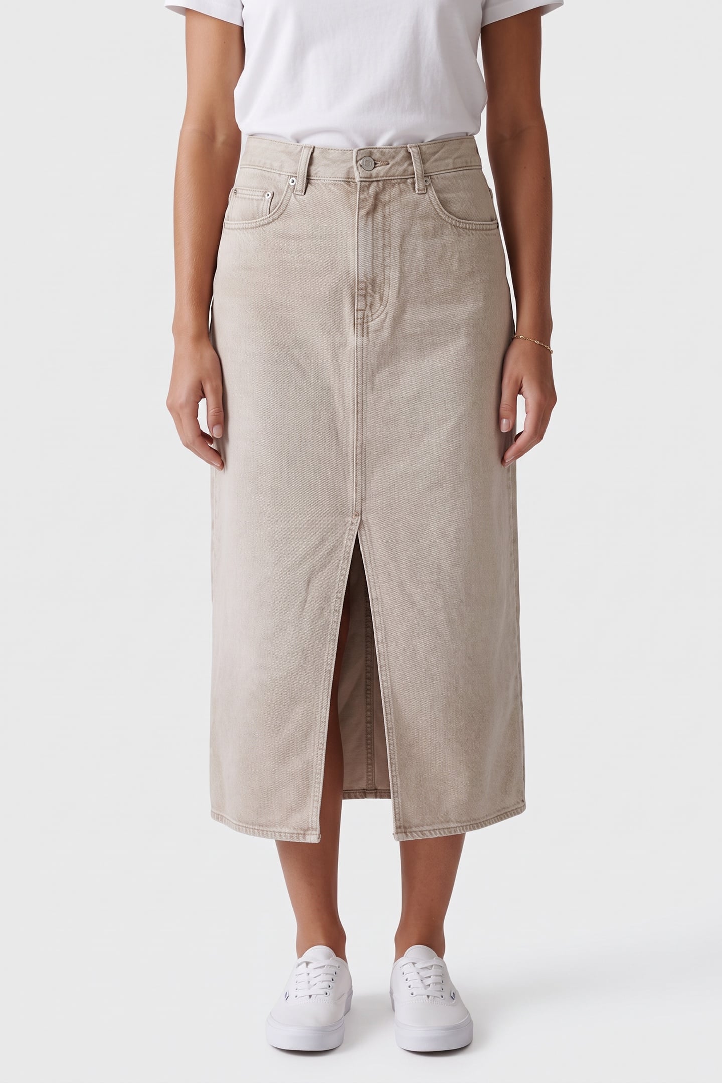 ARKET Jabba Denim Skirt Grey Maat: 32 | Midi Rokken Outlet | Dames | Grijs