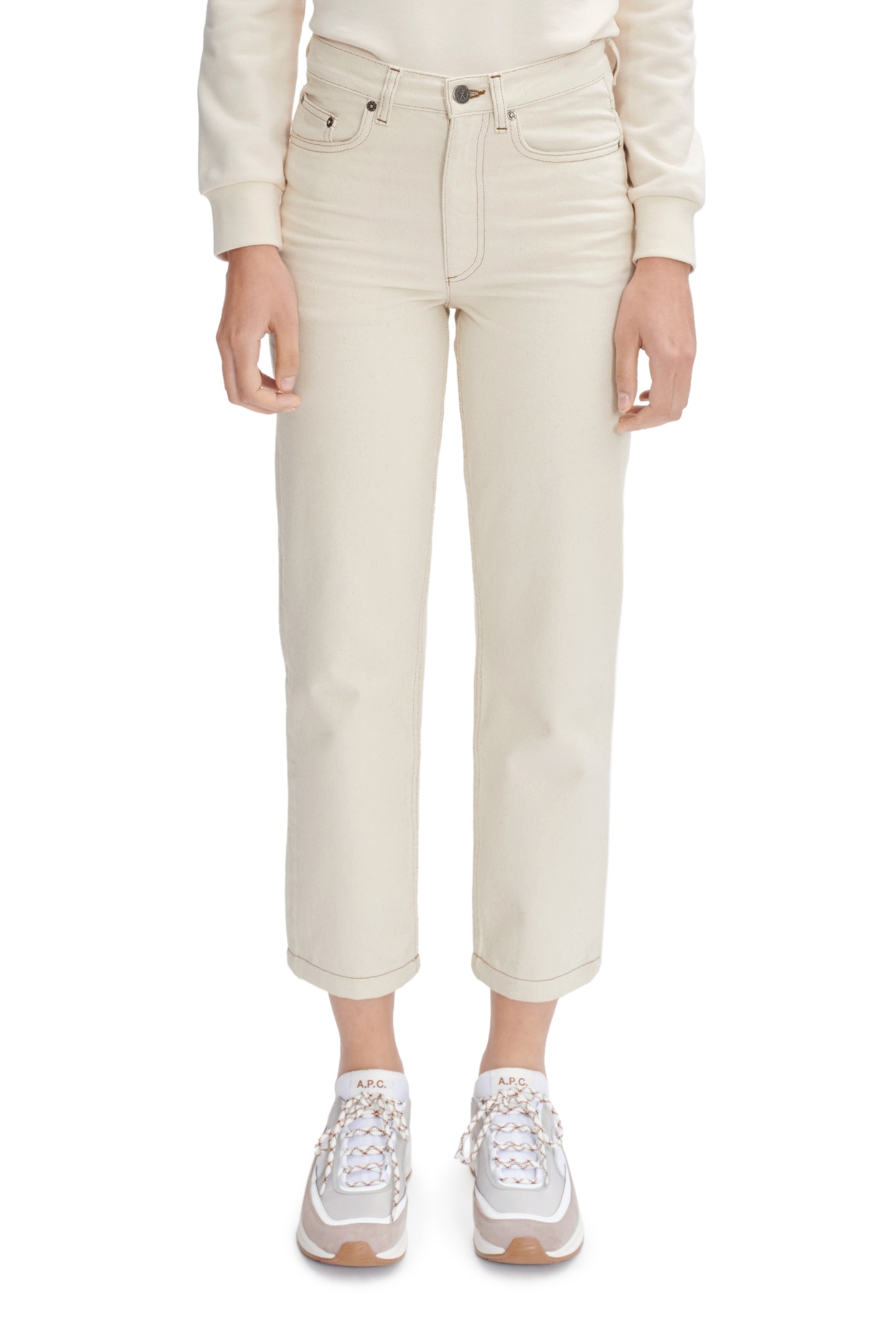 A.P.C. Jeans Martin Ecru Maat: W25 | Straight Broeken Outlet | Dames | Ecru