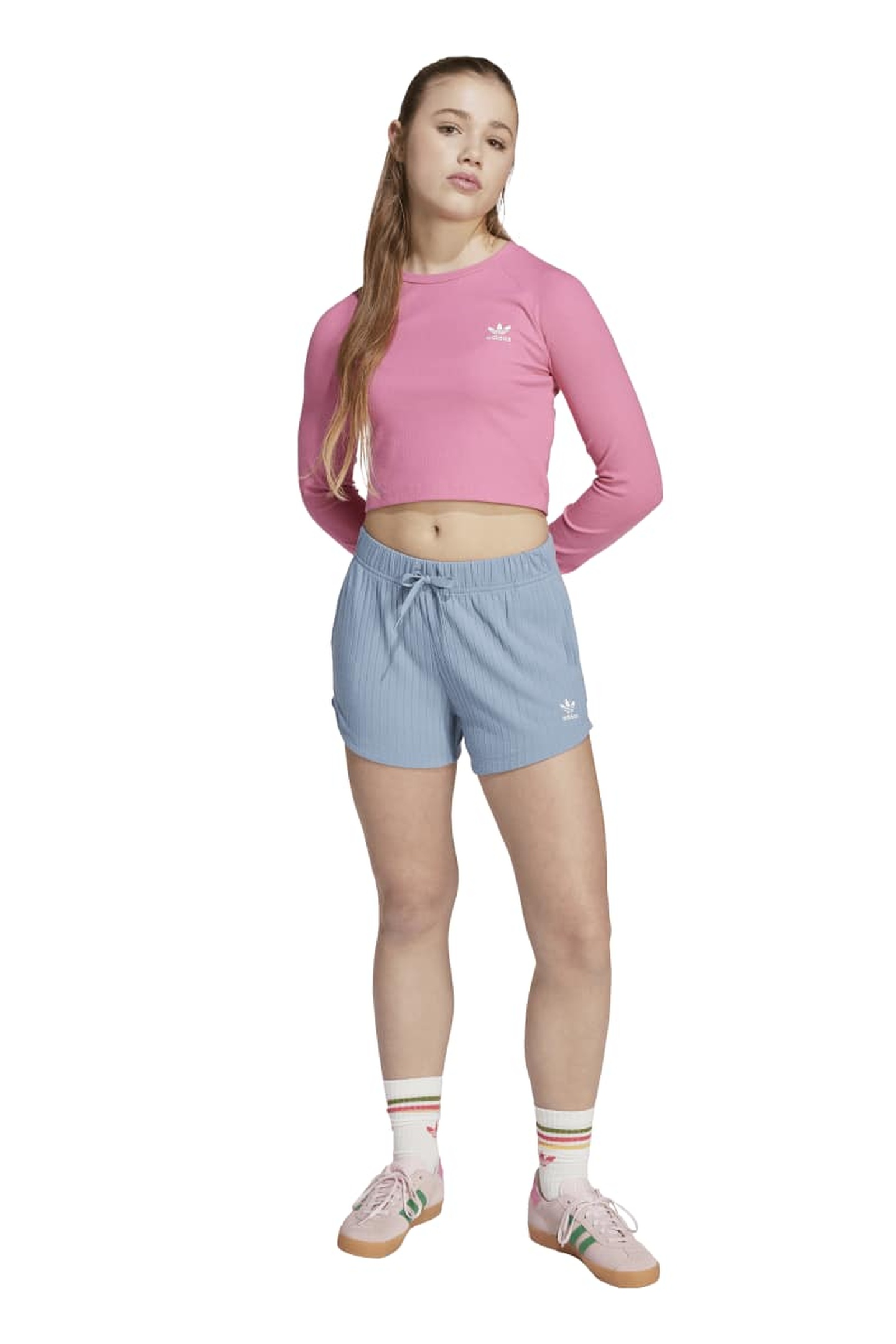 Adidas Junior Rib Shorts Tactile Blue Maat: 7-8 | Broeken Outlet | kids | Blauw