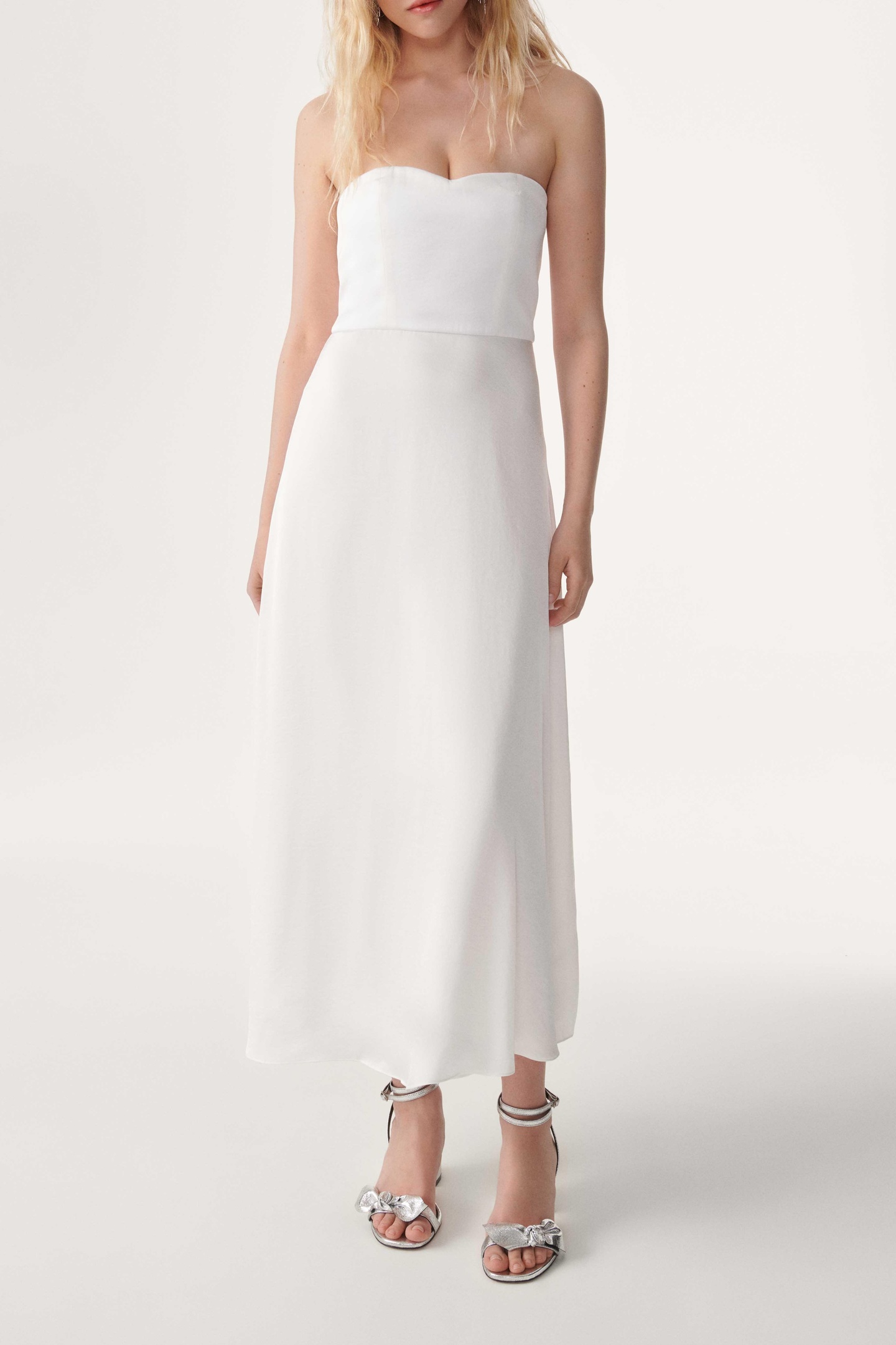 BA&SH Long Dress Ivoire Maat: XS | Midi Jurken Outlet | Dames | Wit