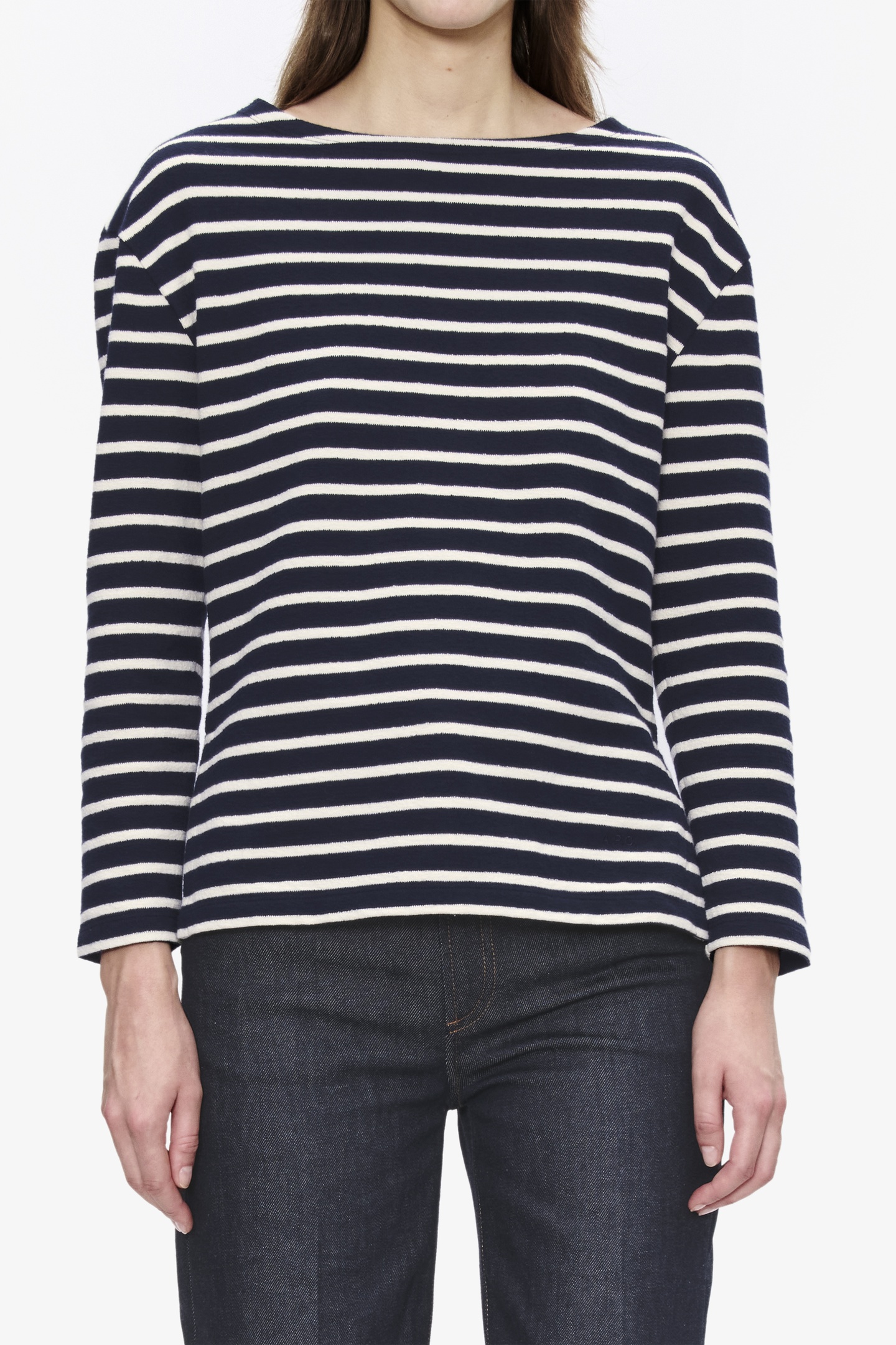 A.P.C. Top Sailor Top 3/4 Sleeve Dark Navy Maat: XL | Longsleeves Outlet | Dames | Blauw