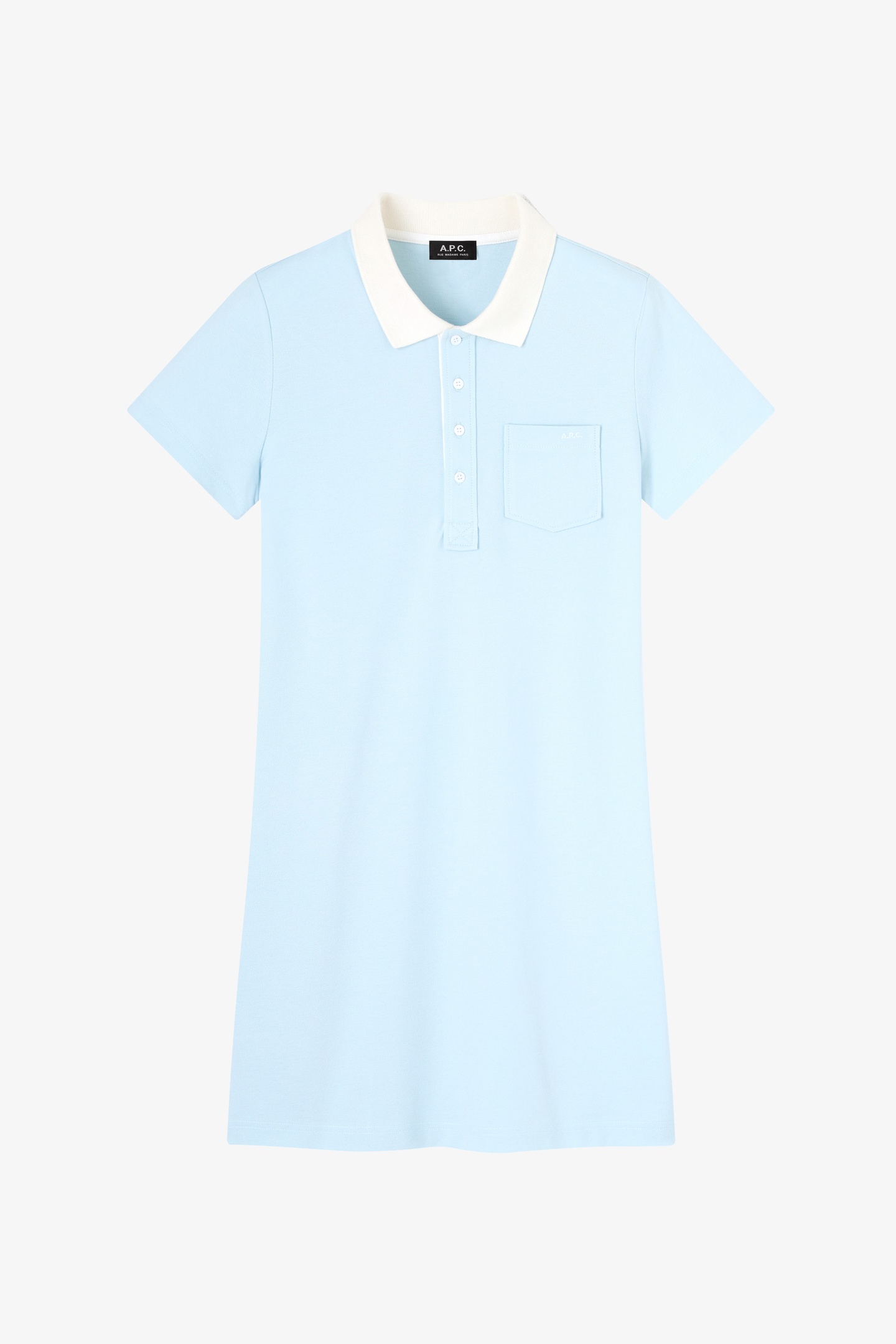 A.P.C. Dress Polo Short Sleeve Sky Blue Maat: M | Mini Jurken Outlet | Dames | Blauw