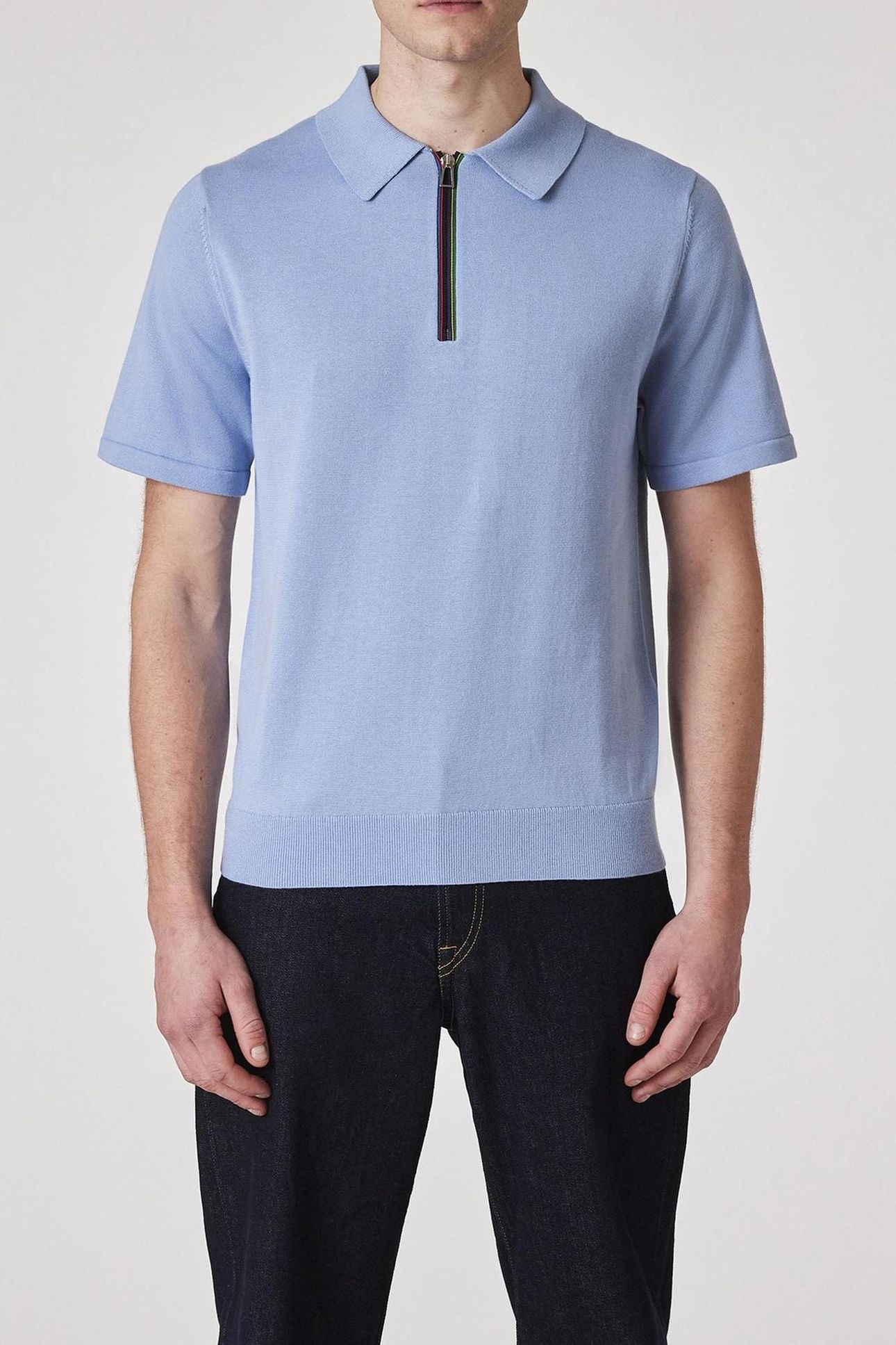 Paul Smith Mens Sweater Ss Polo Light Blue Maat: XS | Sweaters Outlet | Heren | Blauw