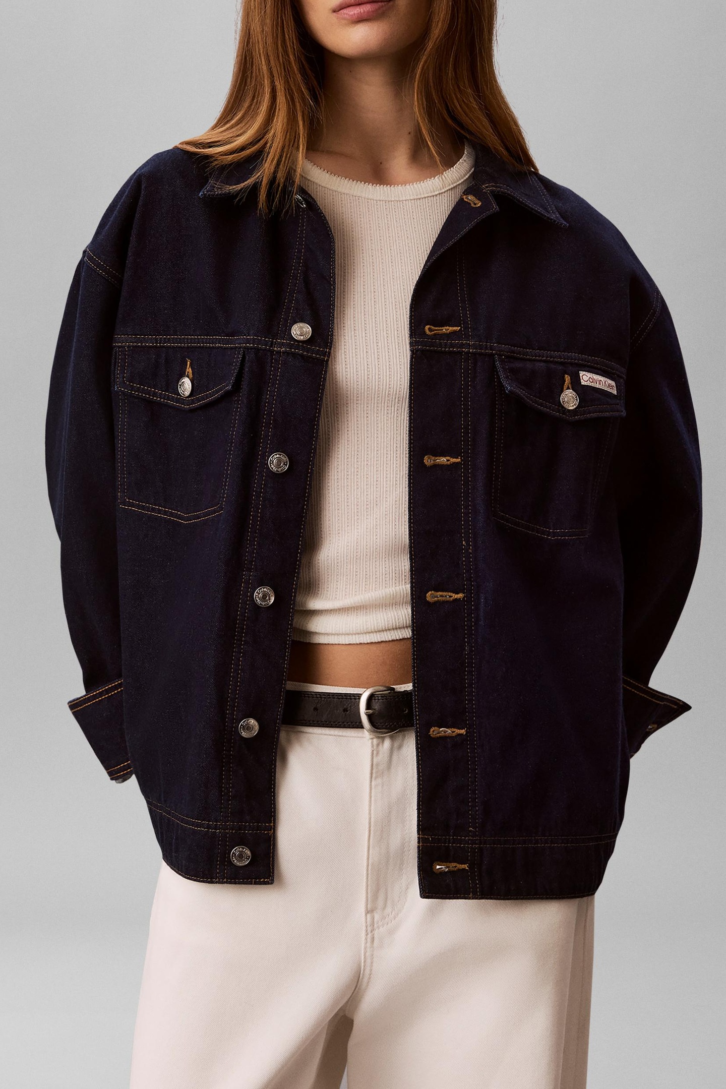Calvin Klein Whs Cinched Jacket Rinse Maat: XS | Spijkerjassen Outlet | Dames | Blauw