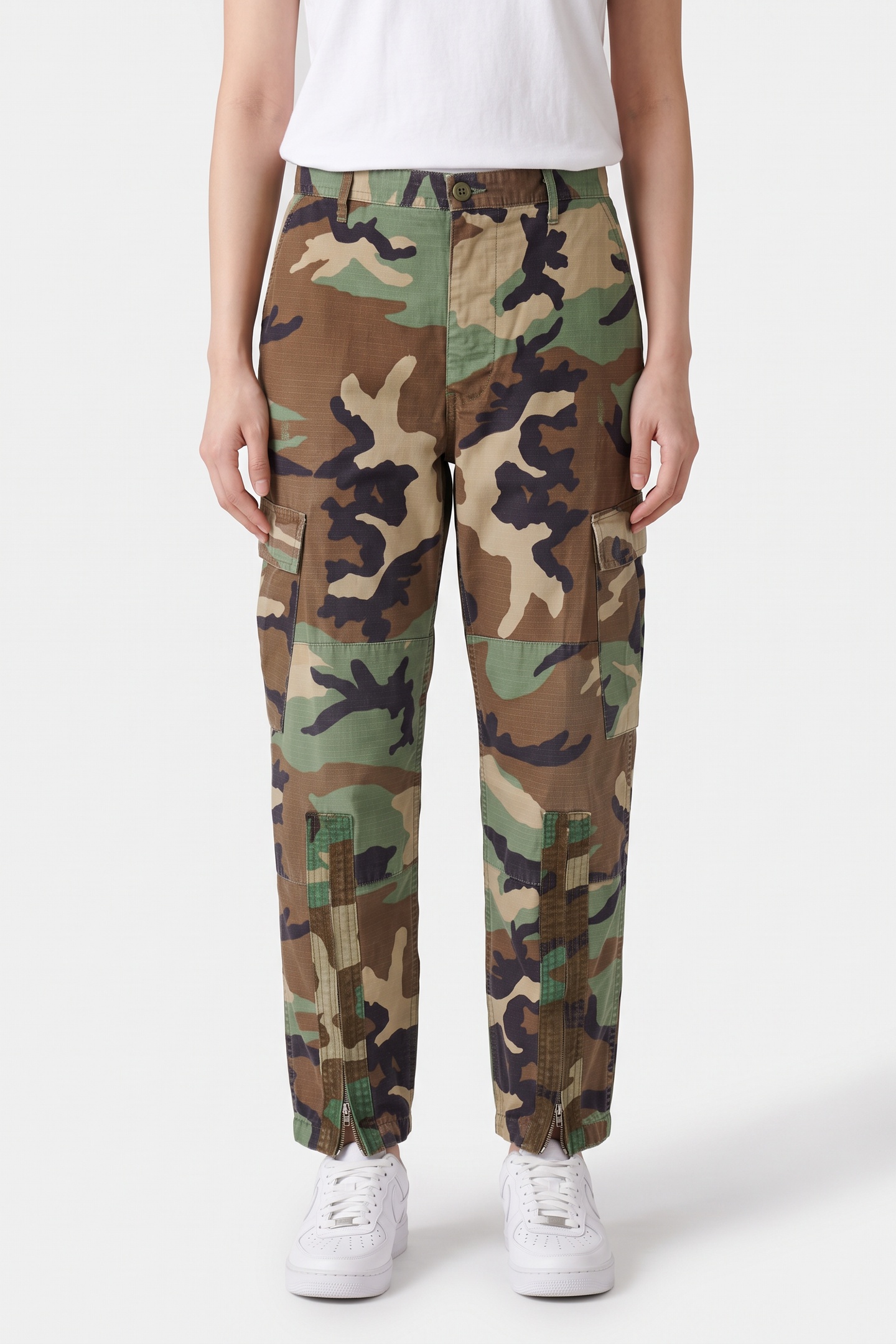 RE/DONE Upcycle Cargo Olive Camo Taglia: XS | Pantaloni cargo Outlet | Donna | Verde