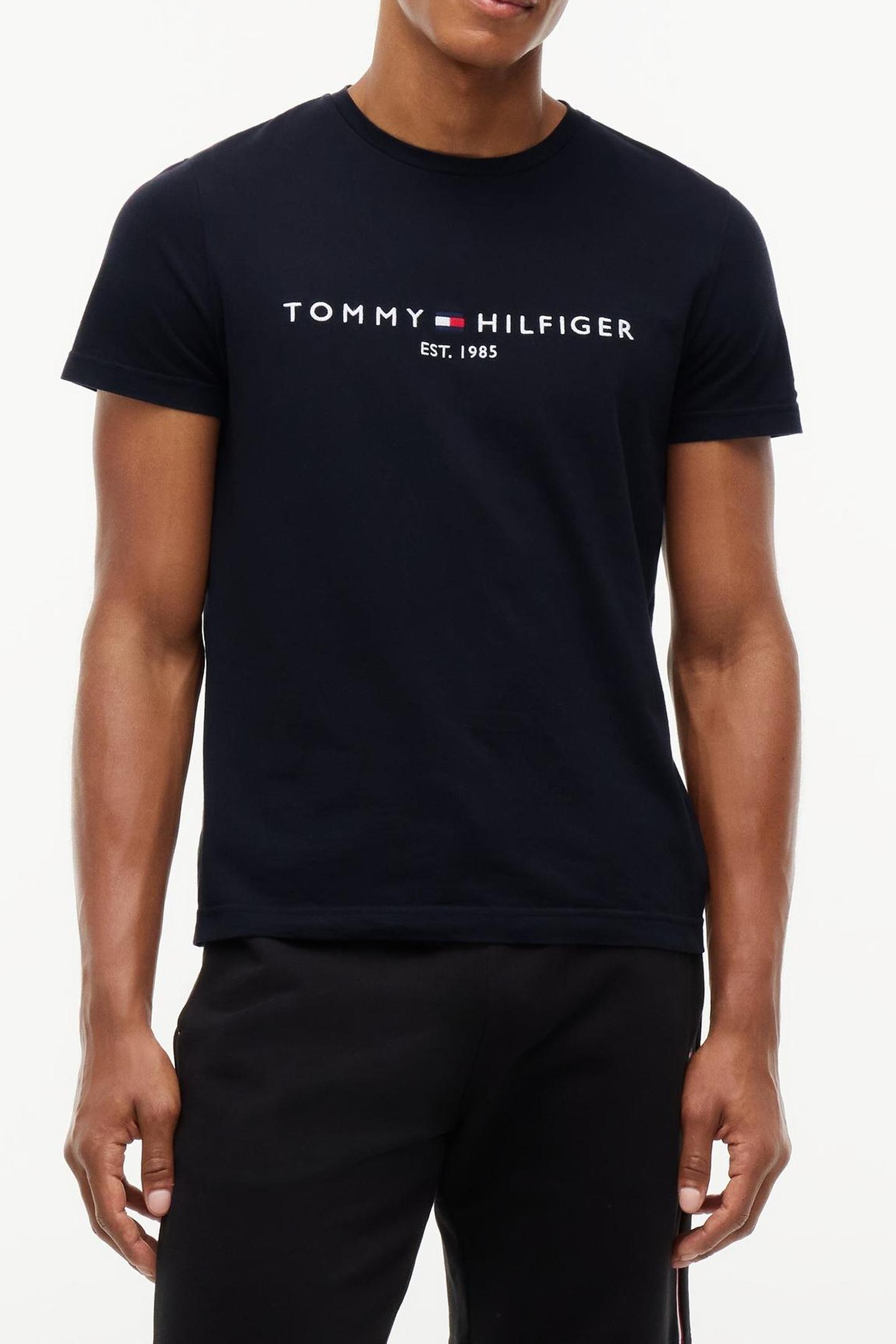 Tommy Hilfiger Core Tommy Logo Tee Jet Black Größe: XXL | Basic T-Shirts Outlet | Herren | Schwarz
