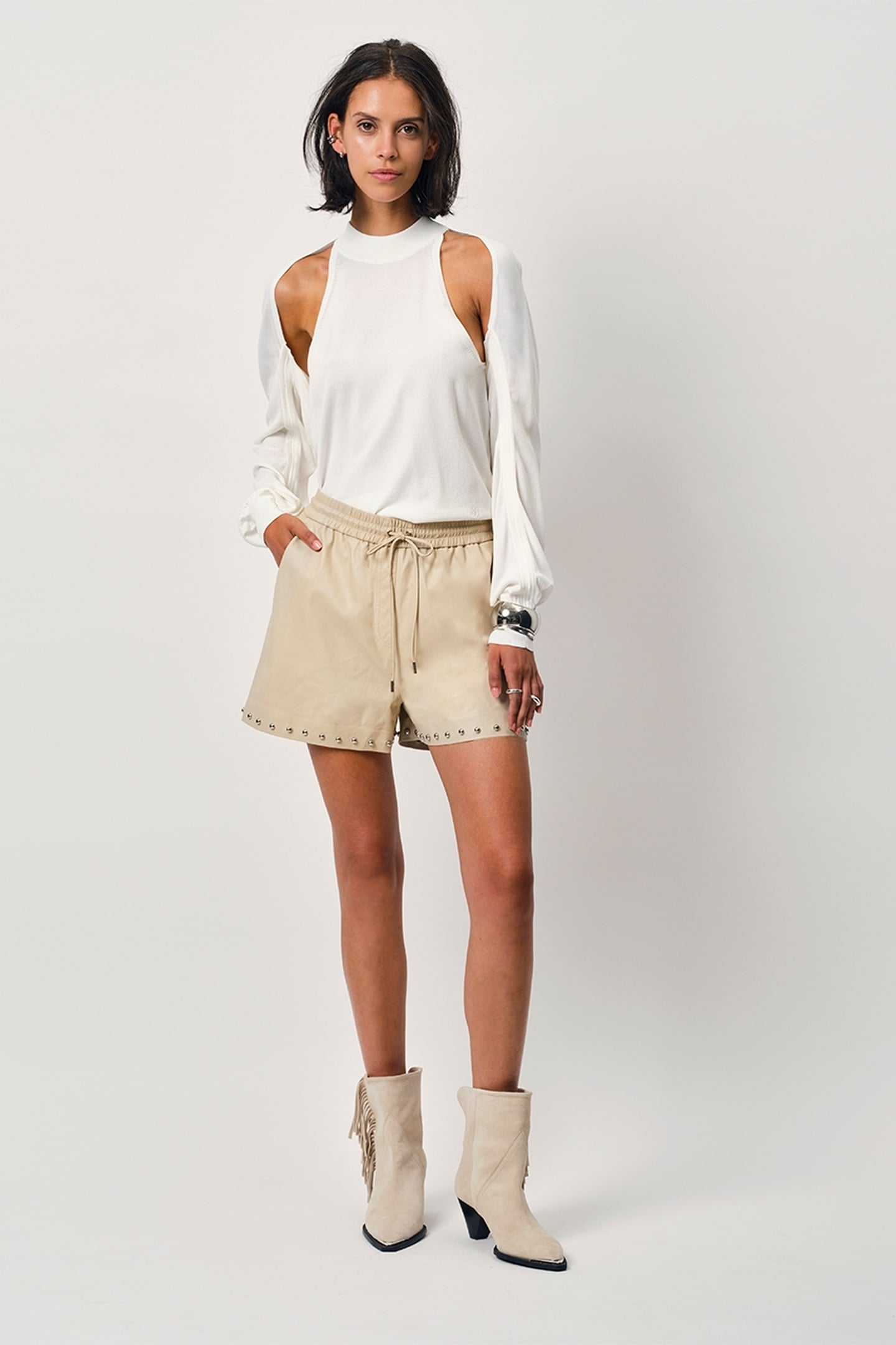 Dante6 Vangie Bolero & Halter Twinset Milk White Size: M | Long-Sleeved Tops Outlet | Dames | Wit